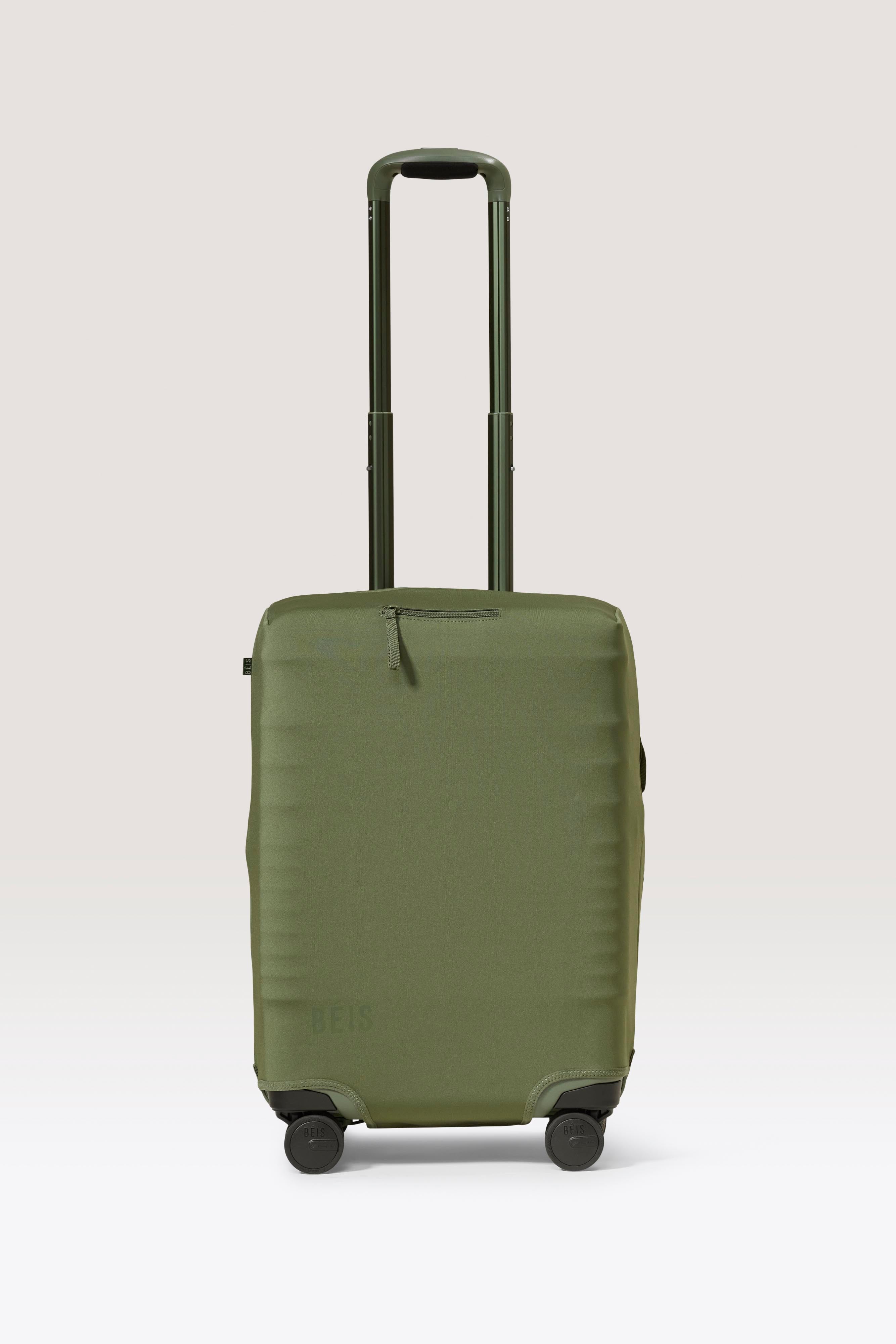 BÉIS 'The Carry-On Luggage Cover' in Olive - Green Carry-On