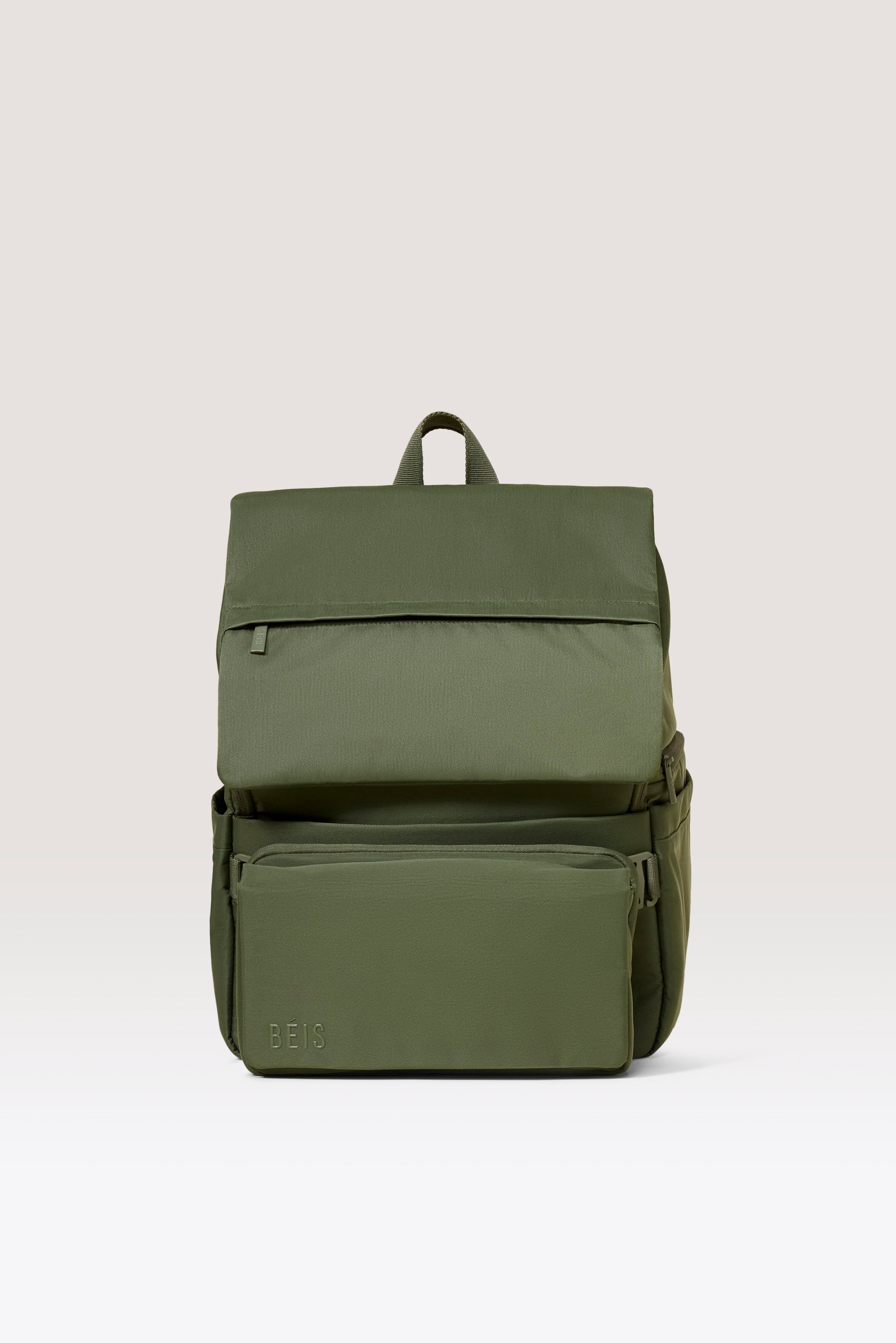béis travel béis 'the ultimate diaper backpack ‘The Backpack’ in Olive managing a baby and SKU:TLD50IILRSA 🎒 Back-to-school just got Buck Dopp Kit