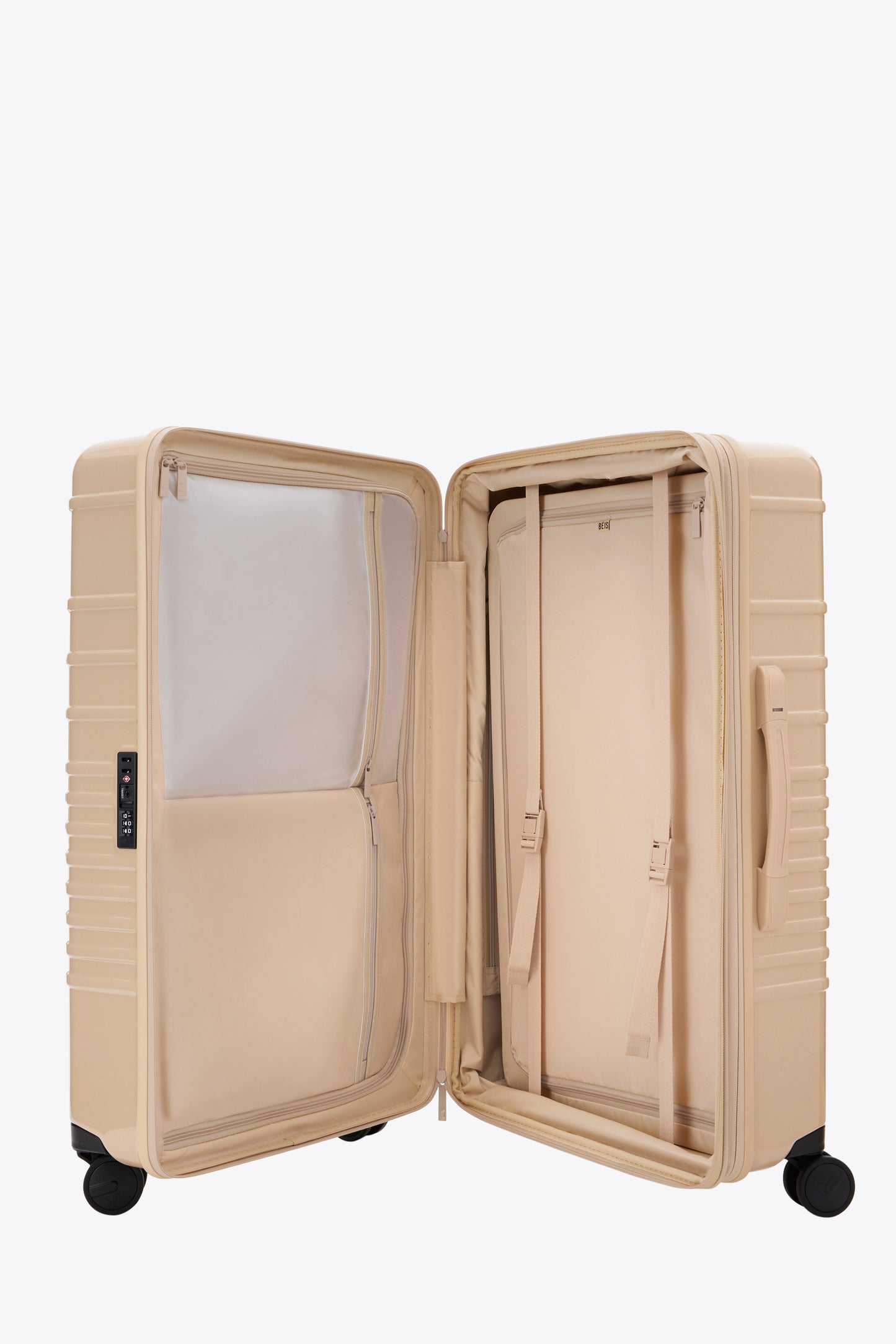 The Large Check-In Roller in Glossy Beige