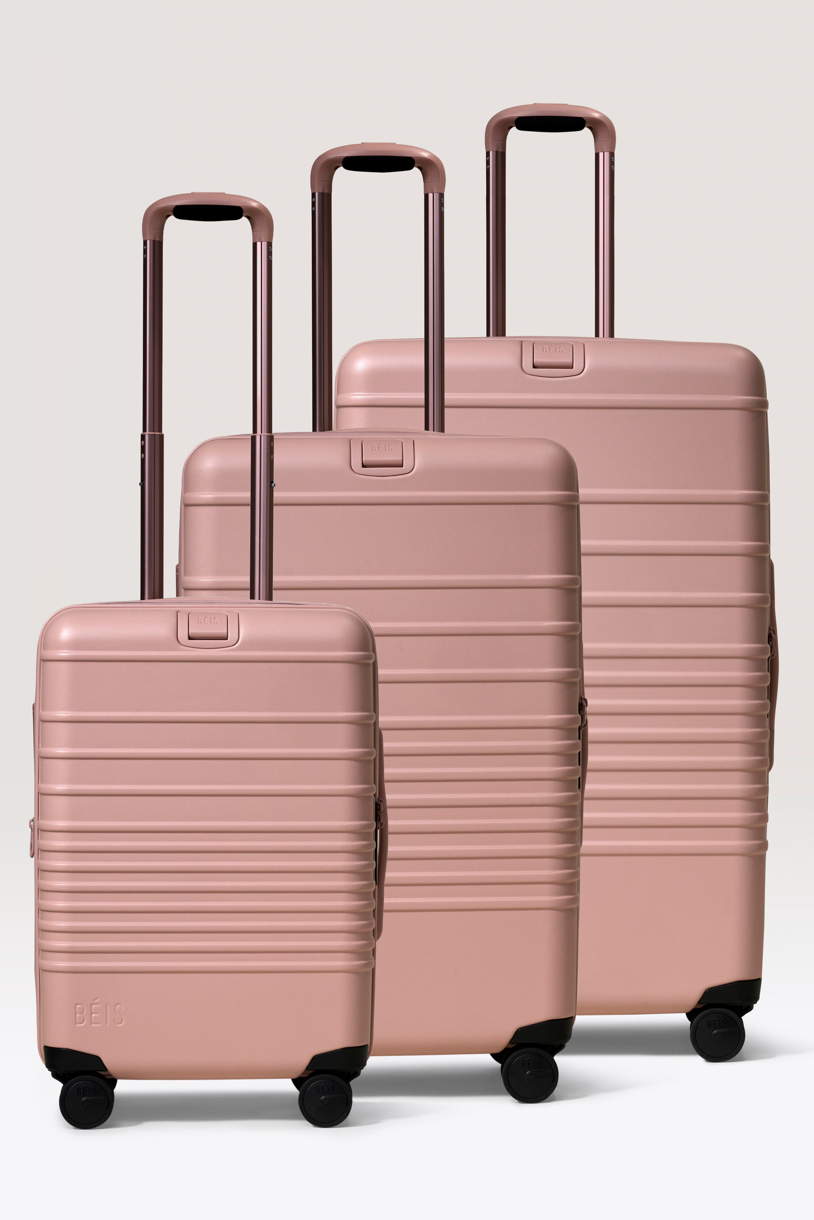 BÉIS 'The NEW 3 Piece Luggage Set' in Atlas Pink BÉIS 'The NEW 3 Piece Luggage Set' in Atlas Pink