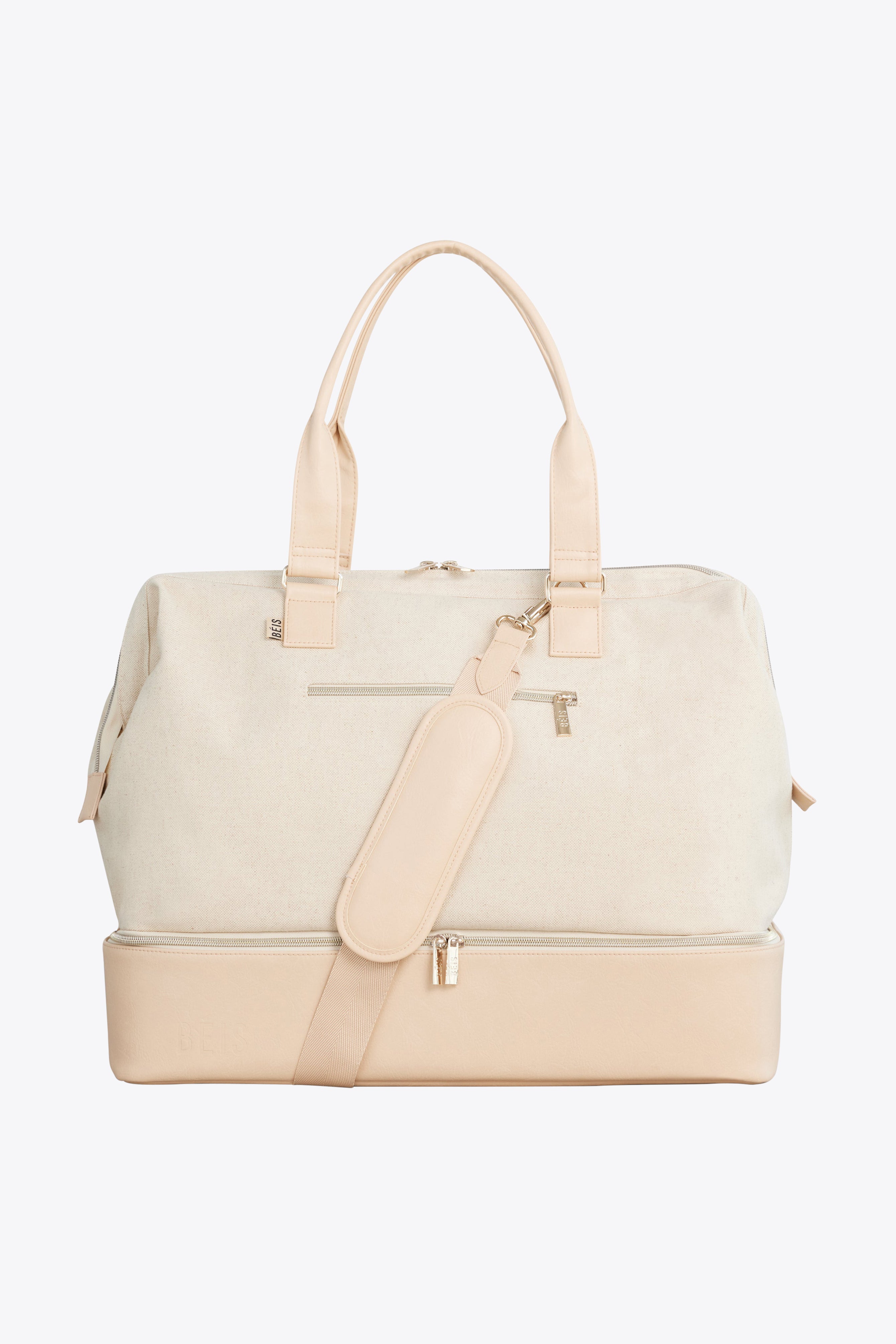Borsa Leather-Trimmed Canvas Weekend Bag