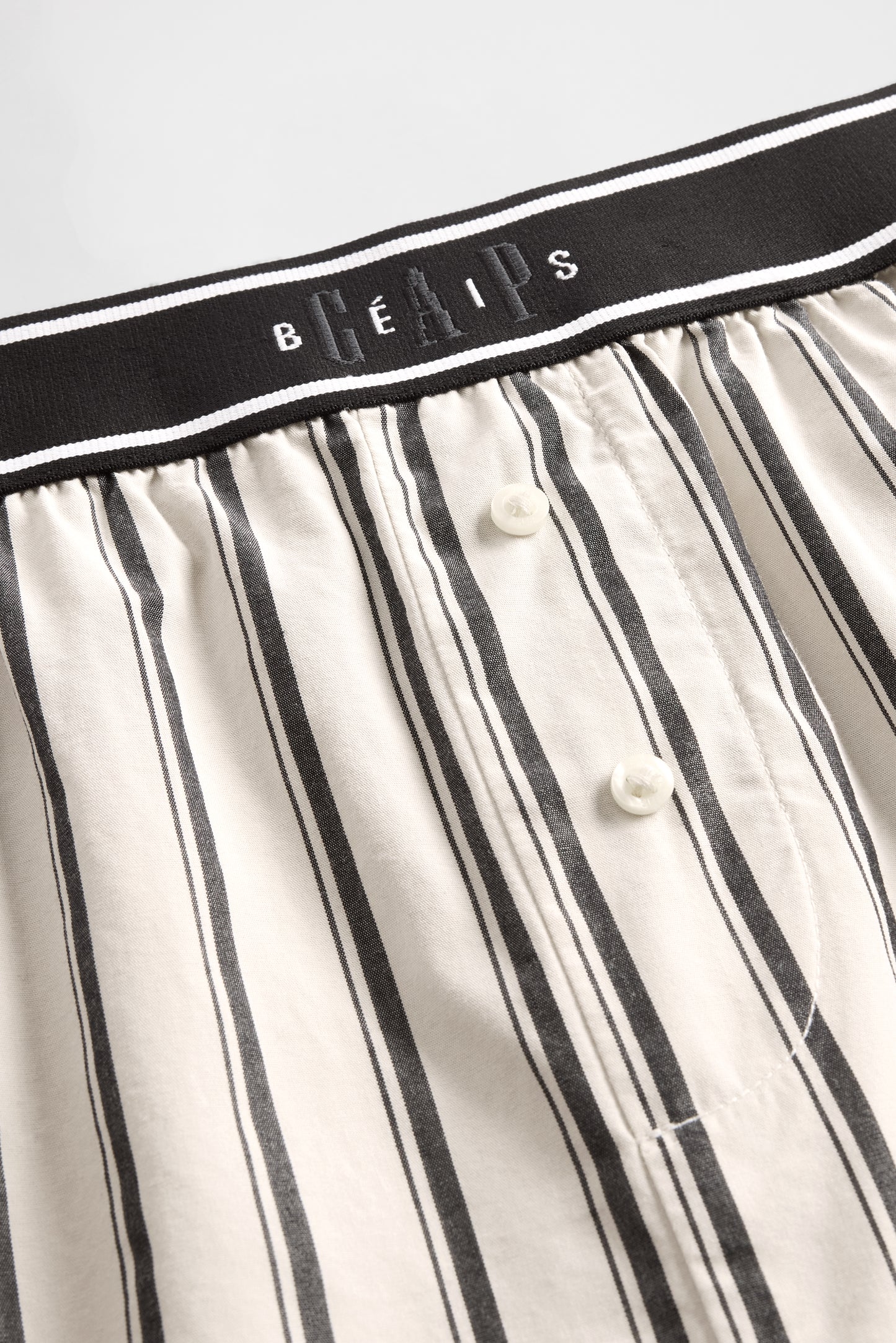 GAP X BEIS Stripe Woven Shorts in Khaki Black Stripe