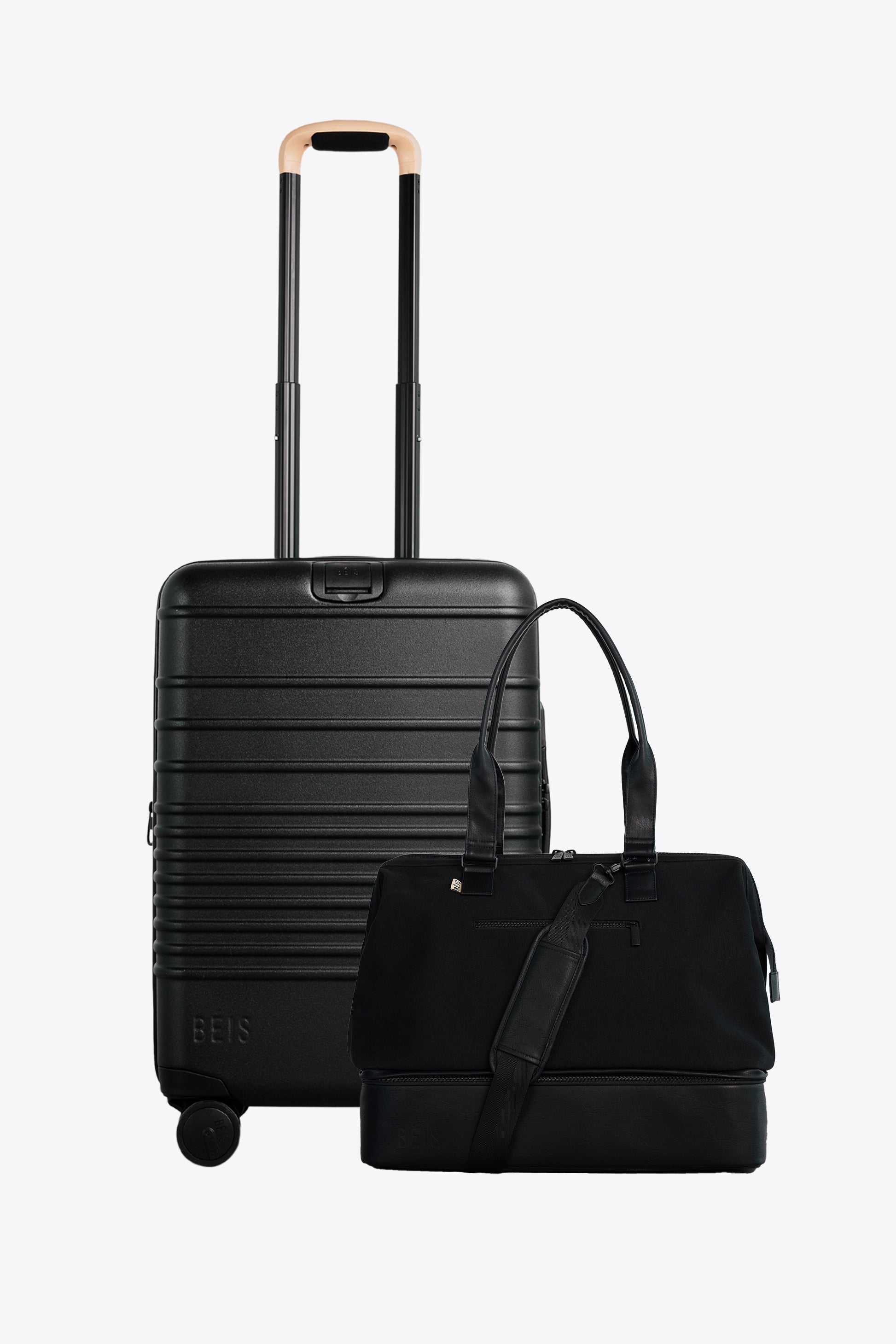 duffel bag or suitcase travel BÉIS 'The Travel Starter Set' in Black