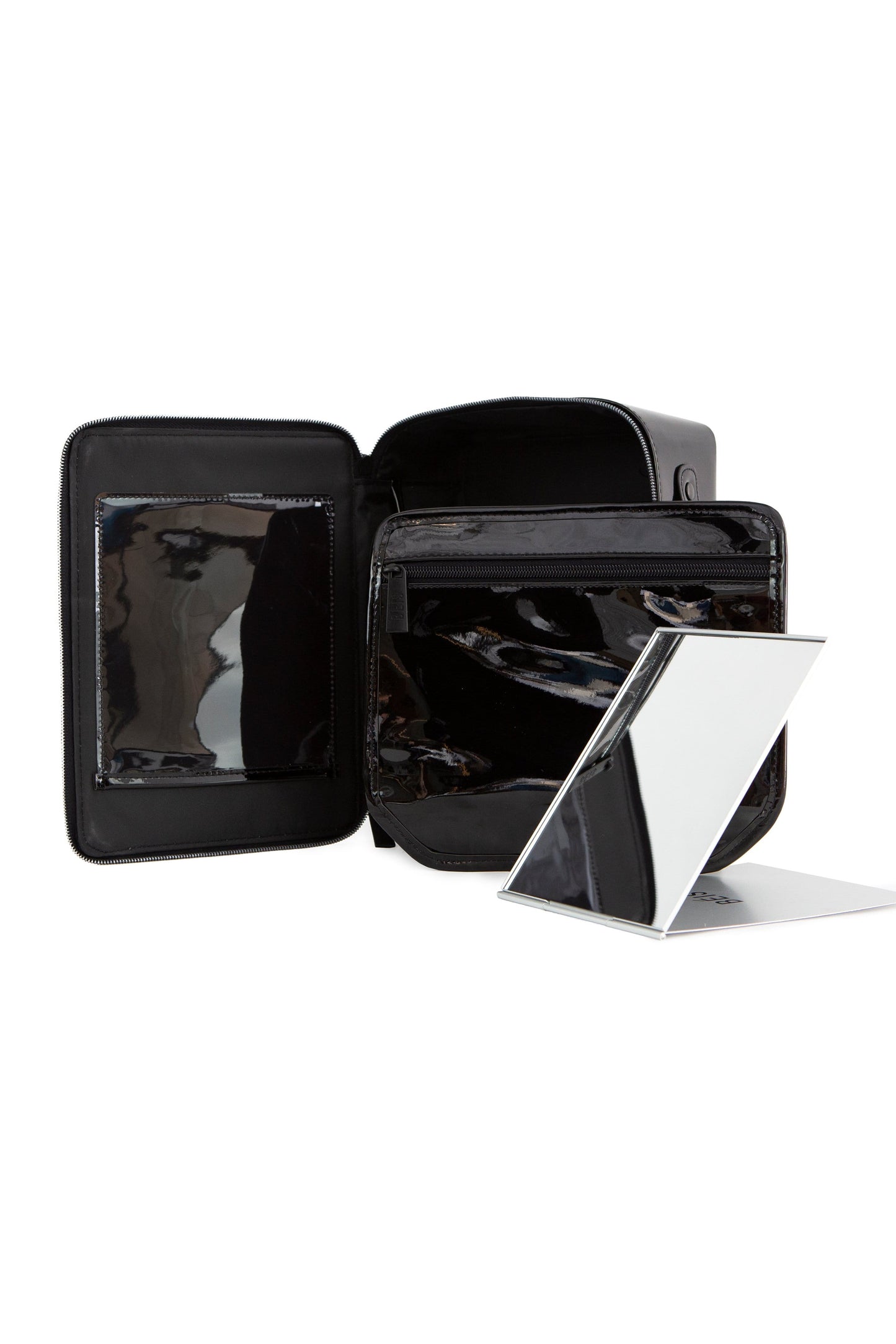 Cosmetic Case Black Open Mirror