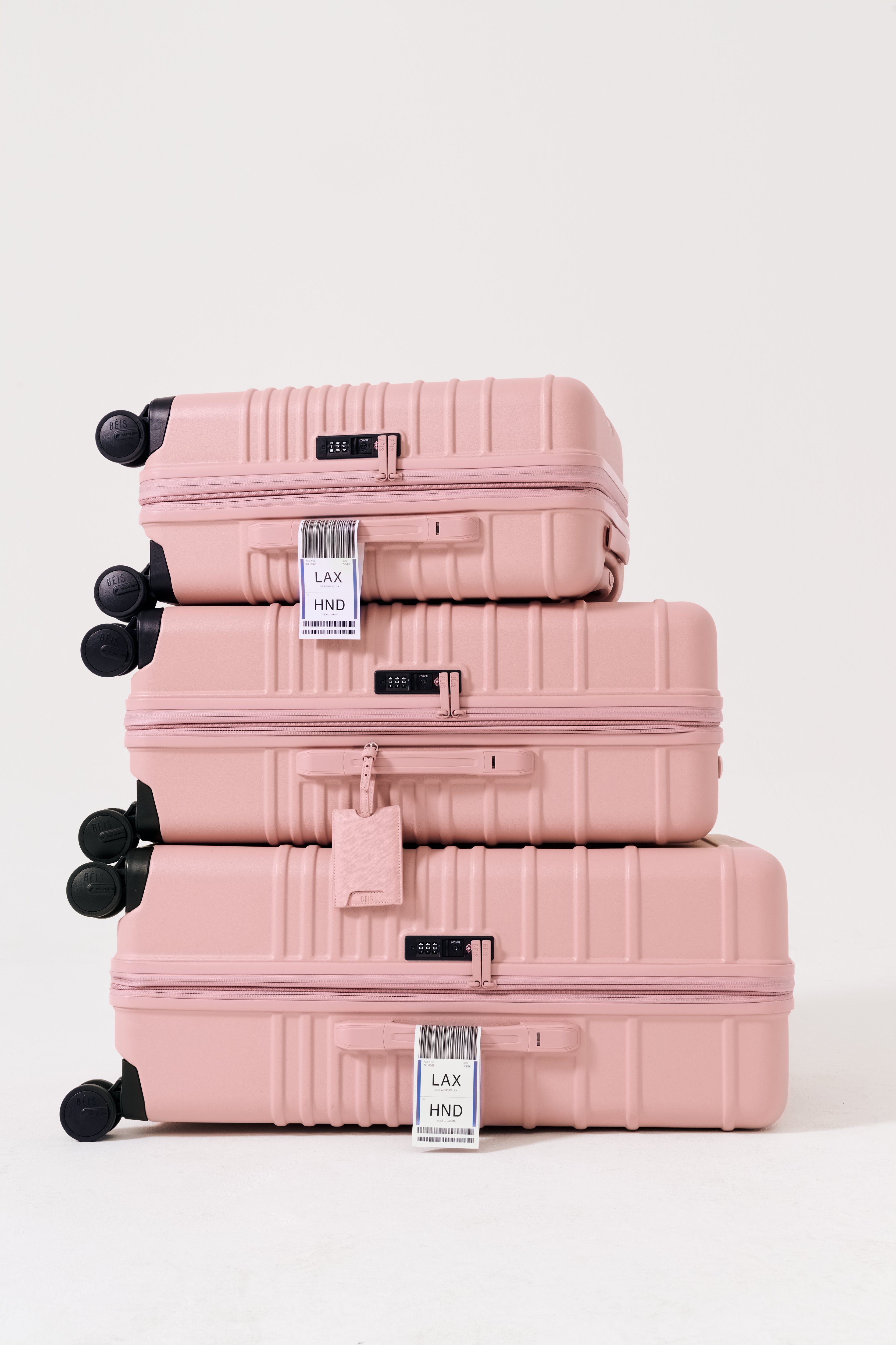 BÉIS 'The Large Check-In Roller' in Atlas Pink - 29 inch Check in