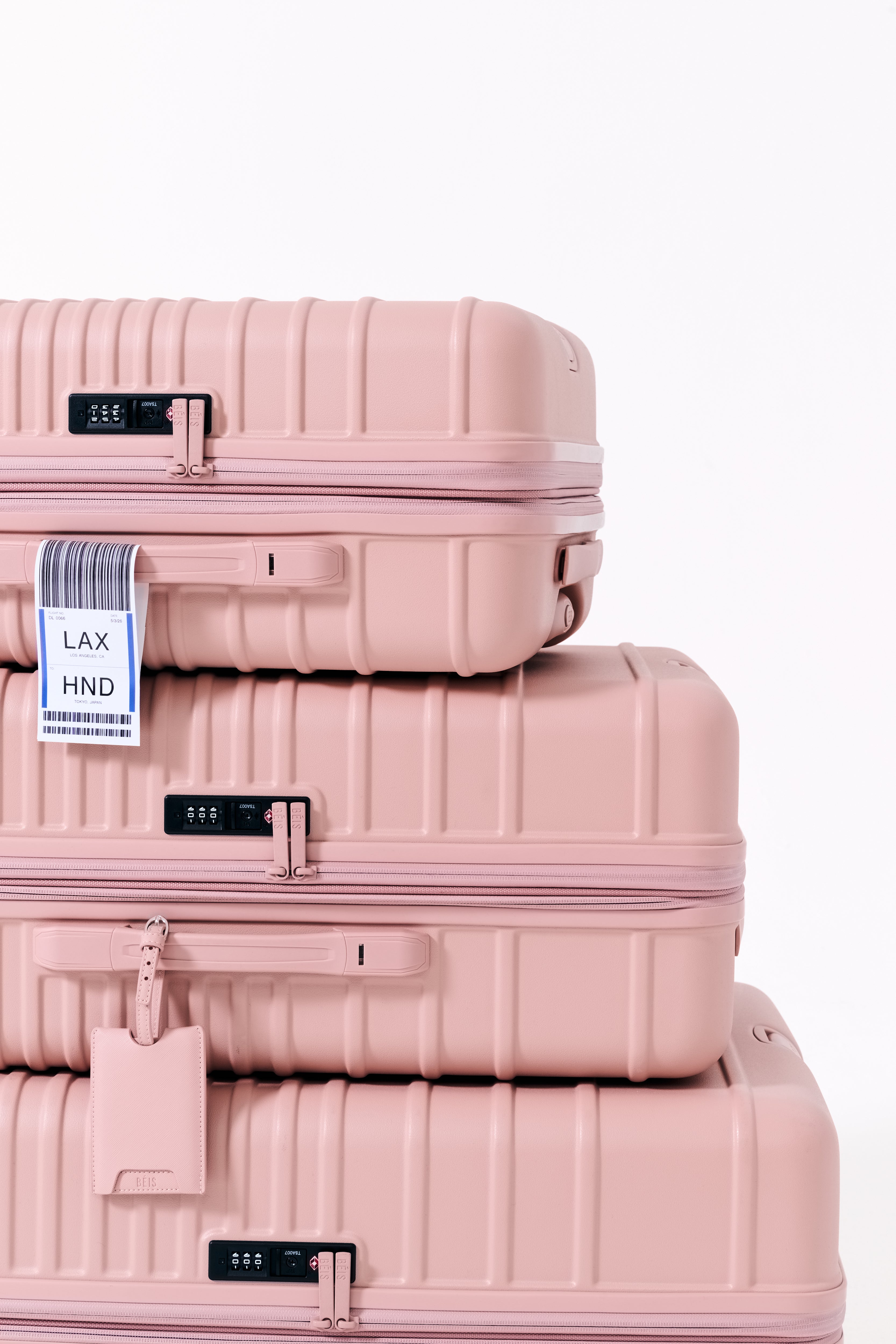 BÉIS 'The Luggage Tag' in Atlas Pink - Pink Luggage Tag