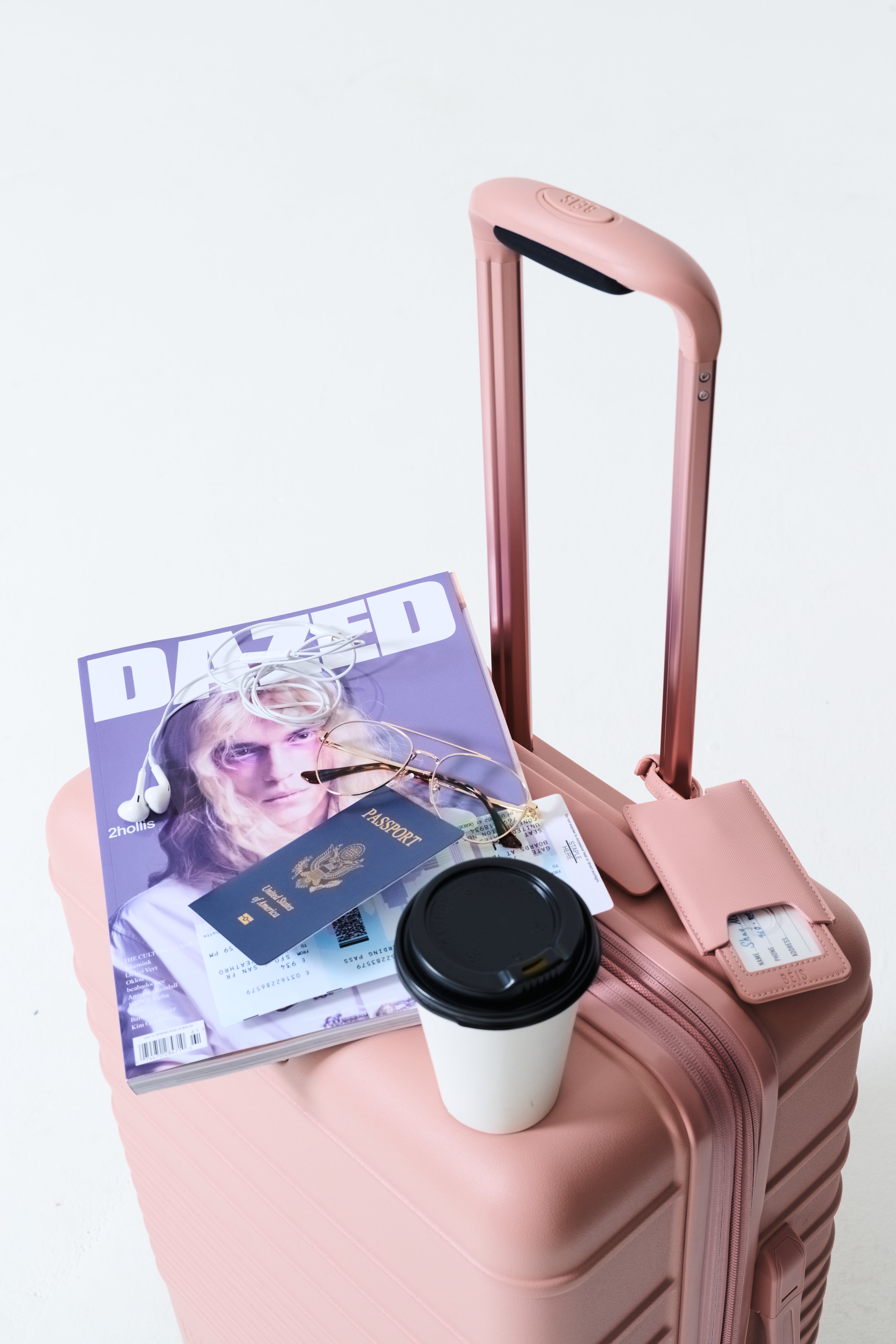 BÉIS 'The Luggage Tag' in Atlas Pink - Pink Luggage Tag