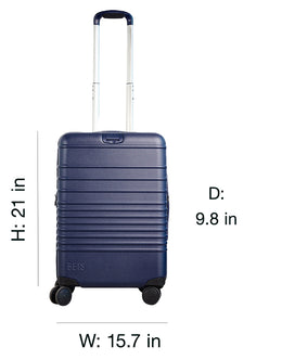 BÉIS 'The Carry On Roller' in Navy - Blue Suitcase & 21