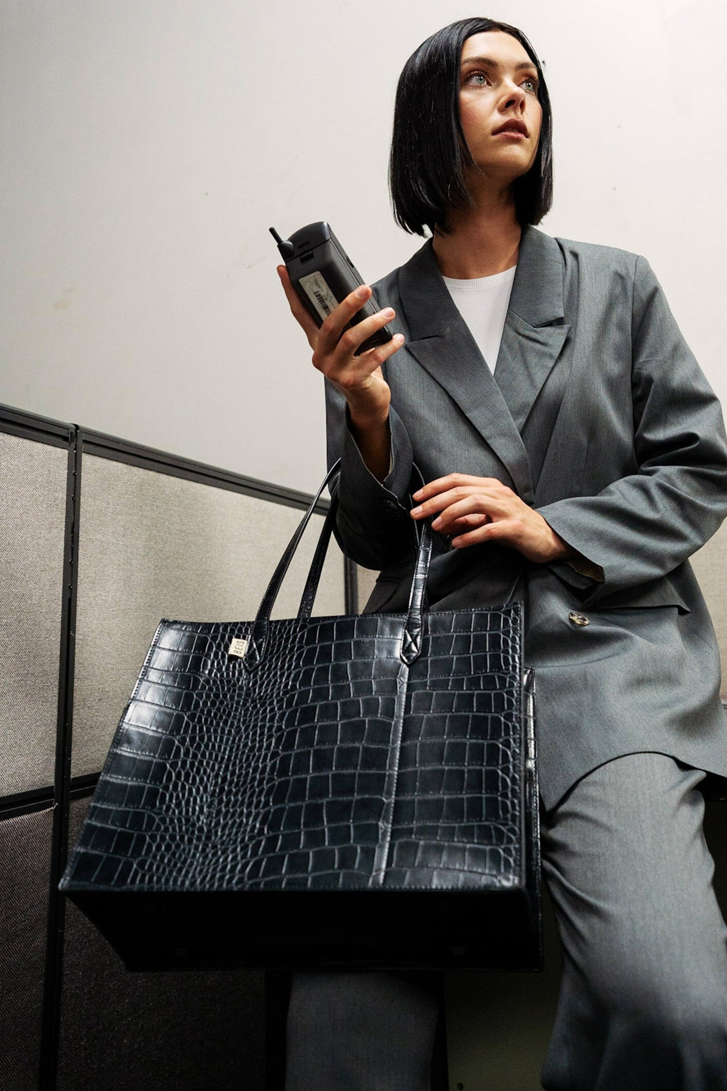 Resale The Work Tote in Black Croc