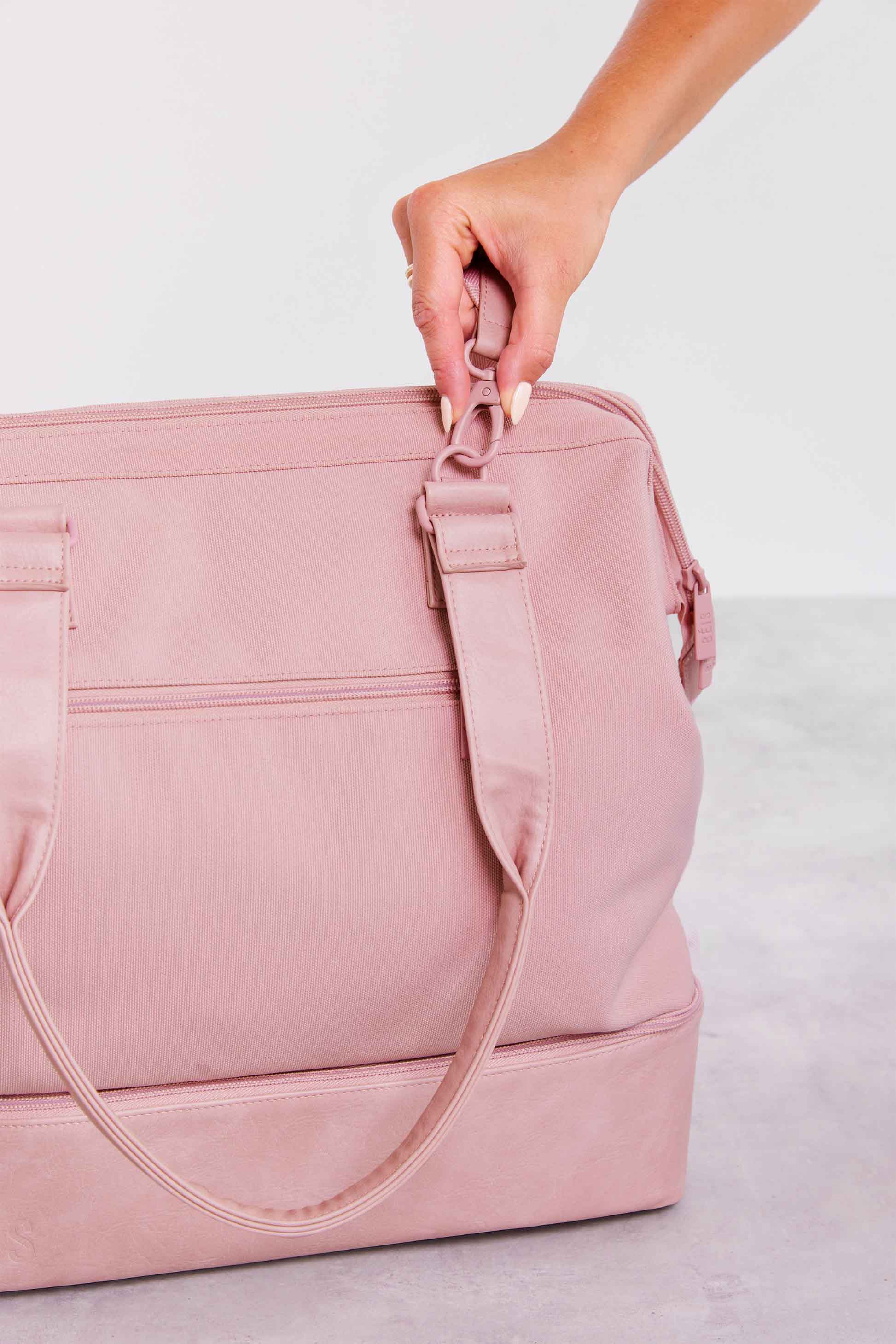 Pink leather weekend discount bag