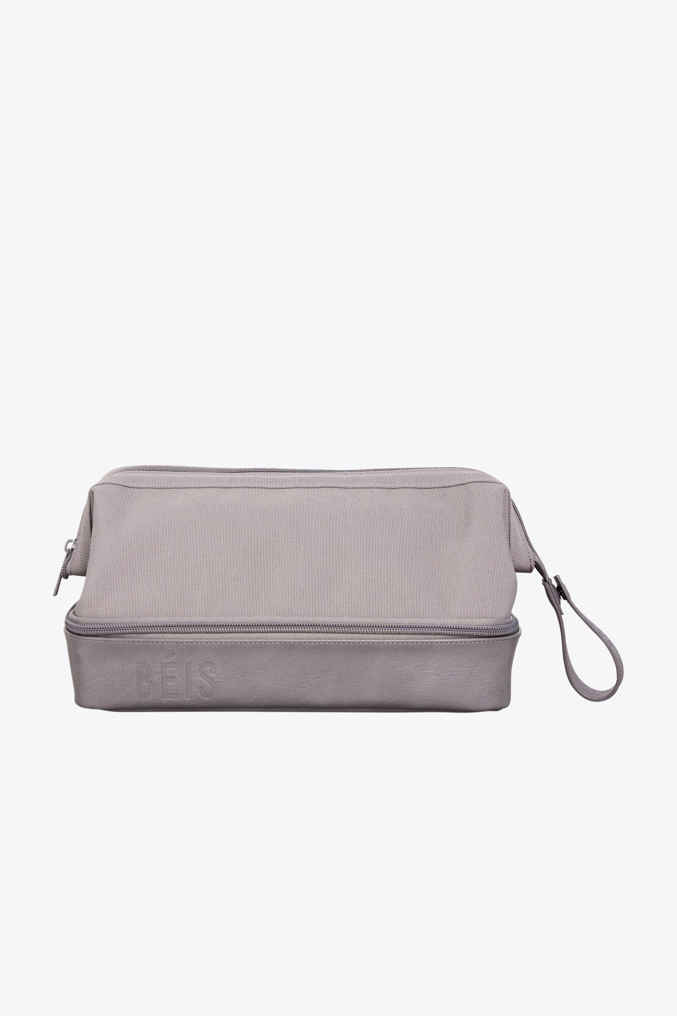 BÉIS 'The Dopp Kit' In Grey - Grey Travel Toiletry Bag & Toiletry Kit