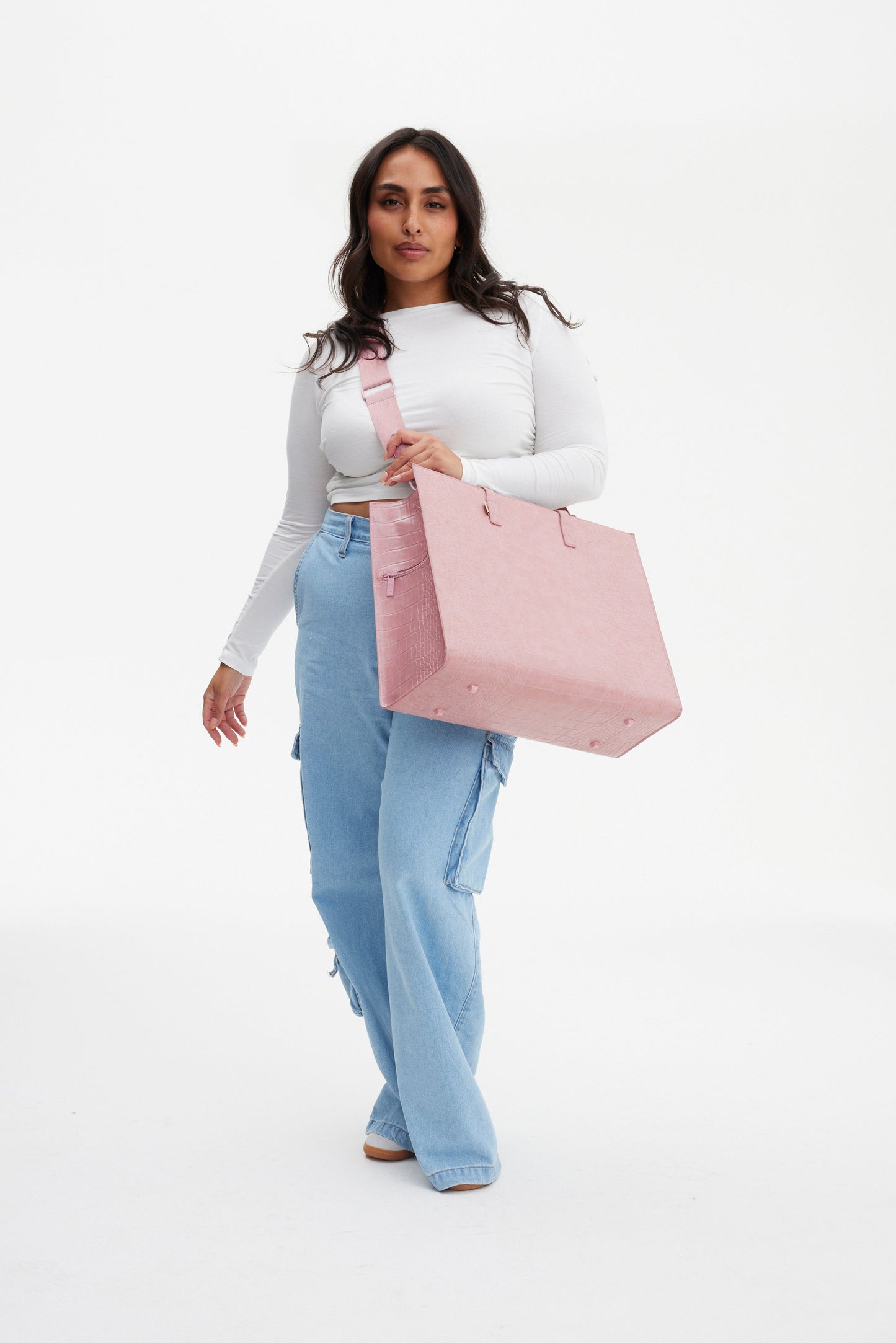 Resale The Large Work Tote in Atlas Pink Croc