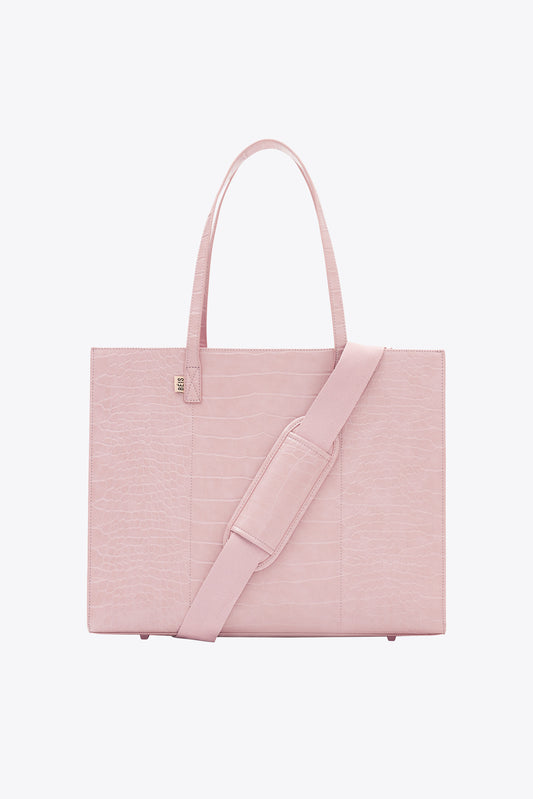 The Large Work Tote in Atlas Pink Croc