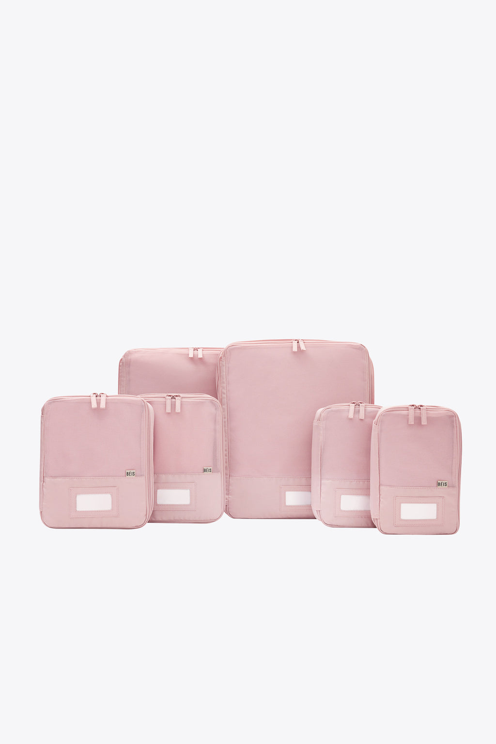 BÉIS 'The Compression Packing Cubes 6 pc' in Atlas Pink - 6 Piece