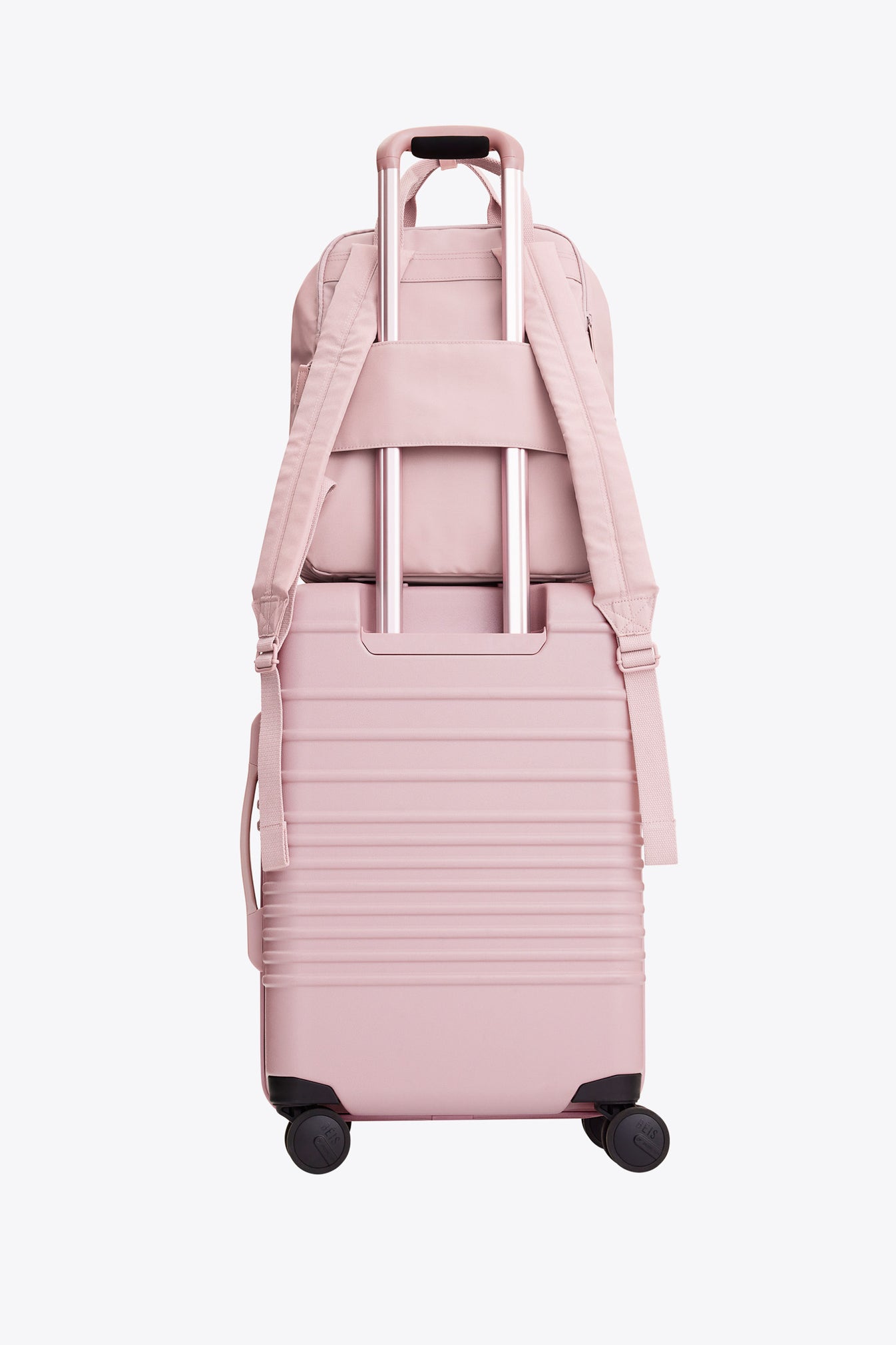 BÉIS 'The Expandable Backpack' in Atlas Pink - Expandable Travel ...