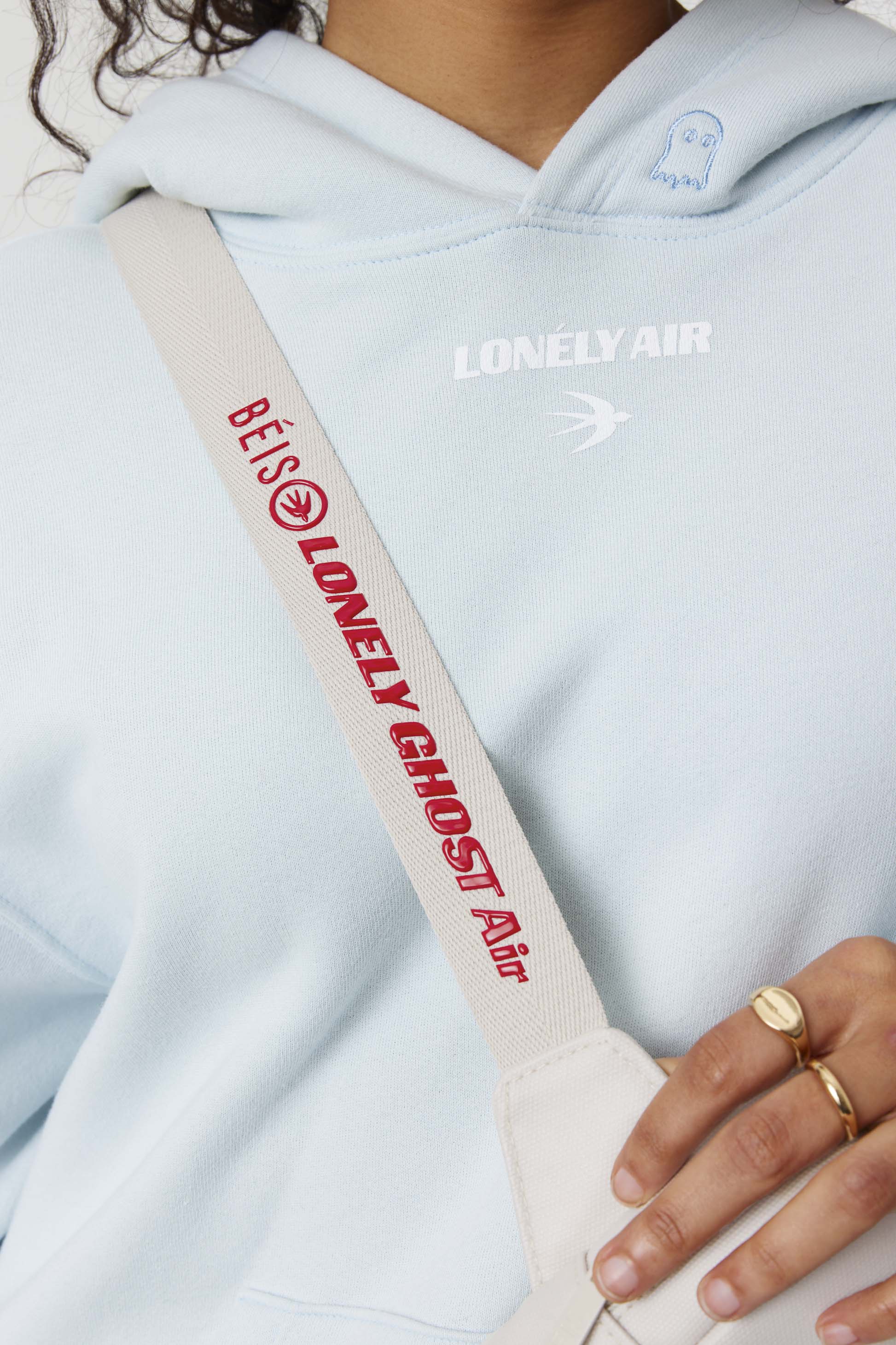 BÉIS x Lonely Ghost 'The Belt Bag' in Ghost White - White Crossbody Belt Bag & Fanny Pack