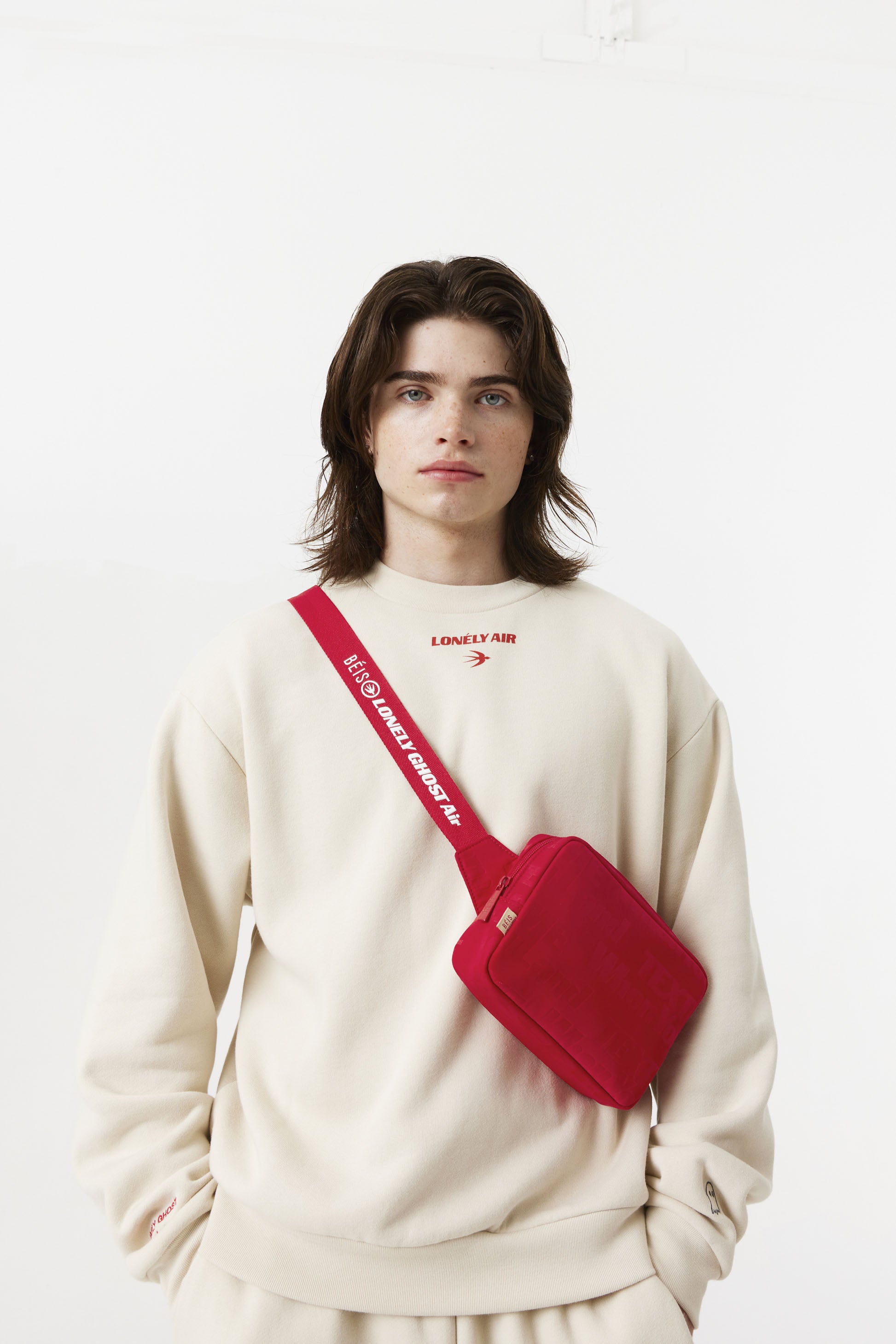 BEIS x Lonely Ghost The Belt Bag in Text Me Red Red Crossbody Belt Bag Fanny Pack