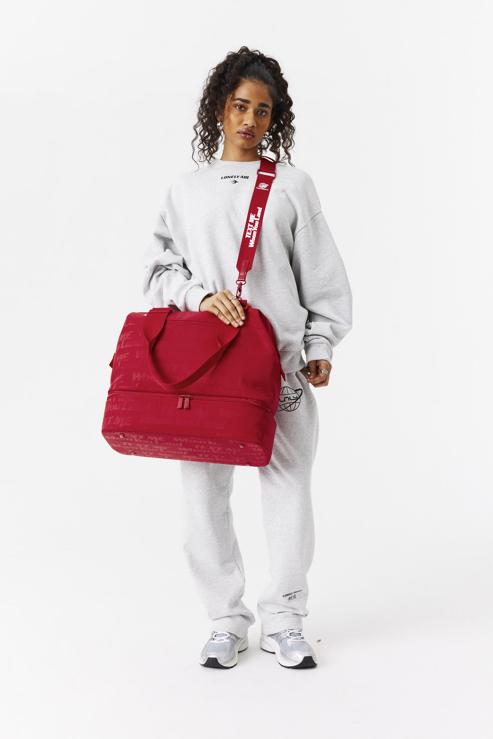 BÉIS x Lonely Ghost 'The Shoulder Strap' in Text Me Red - Red Shoulder ...