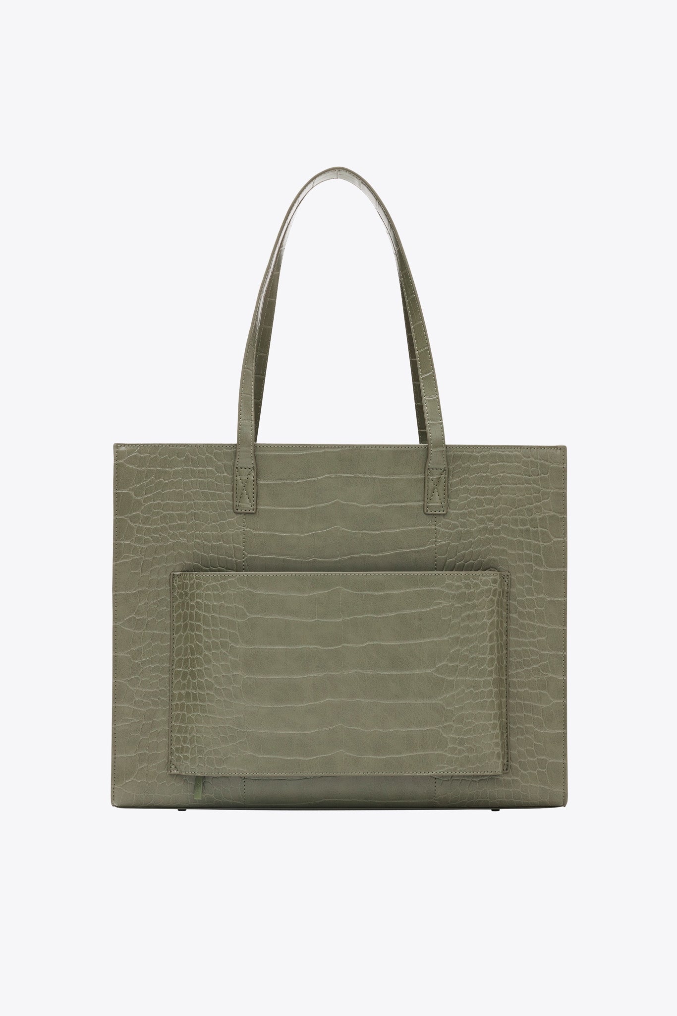 Resale The Large Work Tote in Olive Croc