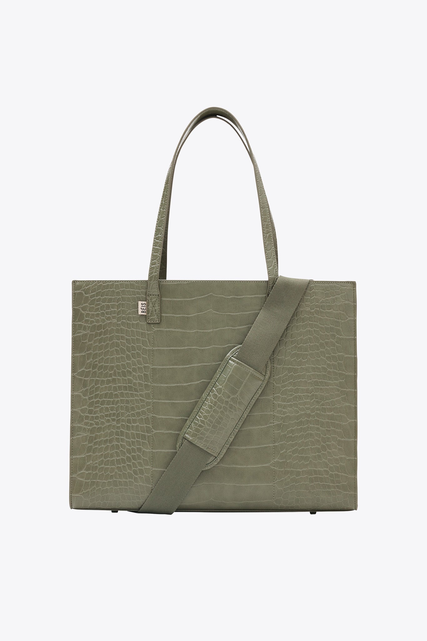 Resale The Large Work Tote in Olive Croc