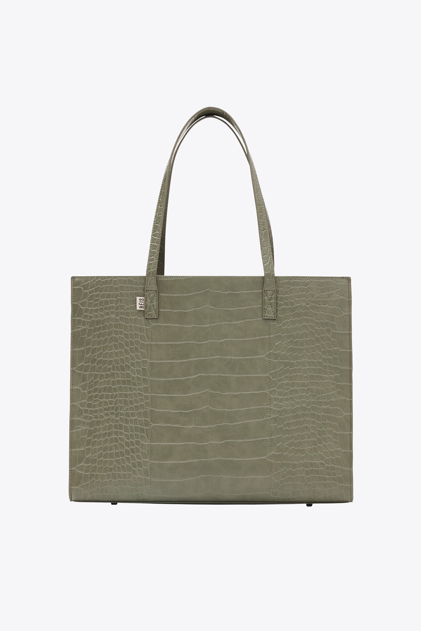 Resale The Large Work Tote in Olive Croc