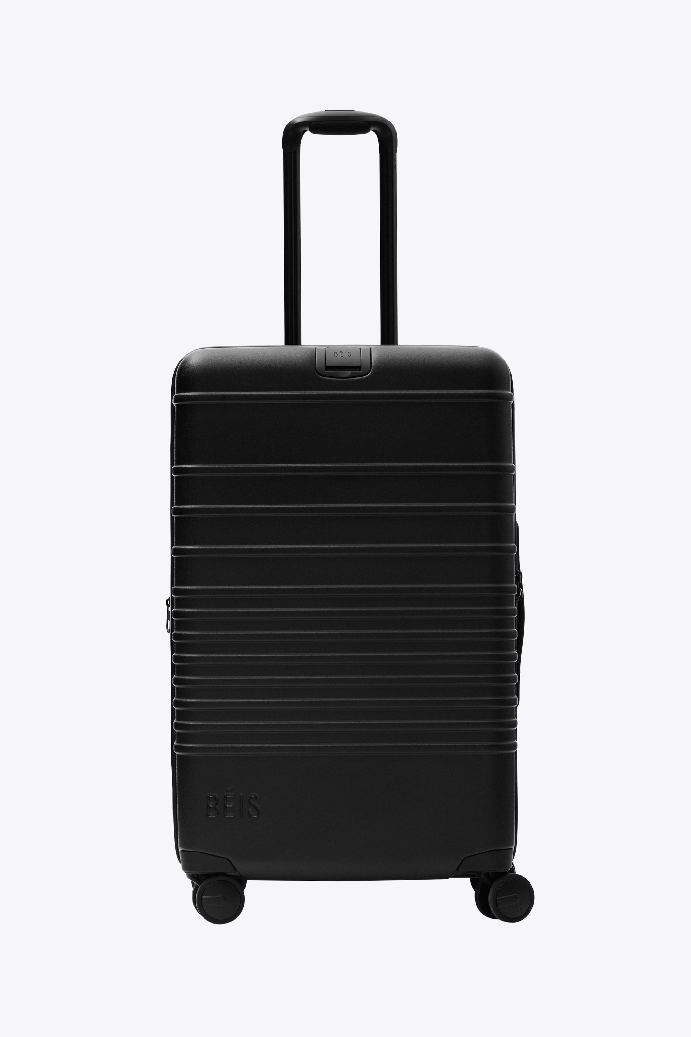 BÉIS 'The Medium Check-In Roller' in All Black - All Back 26 inch Medium Rolling Luggage & Checked Suitcase
