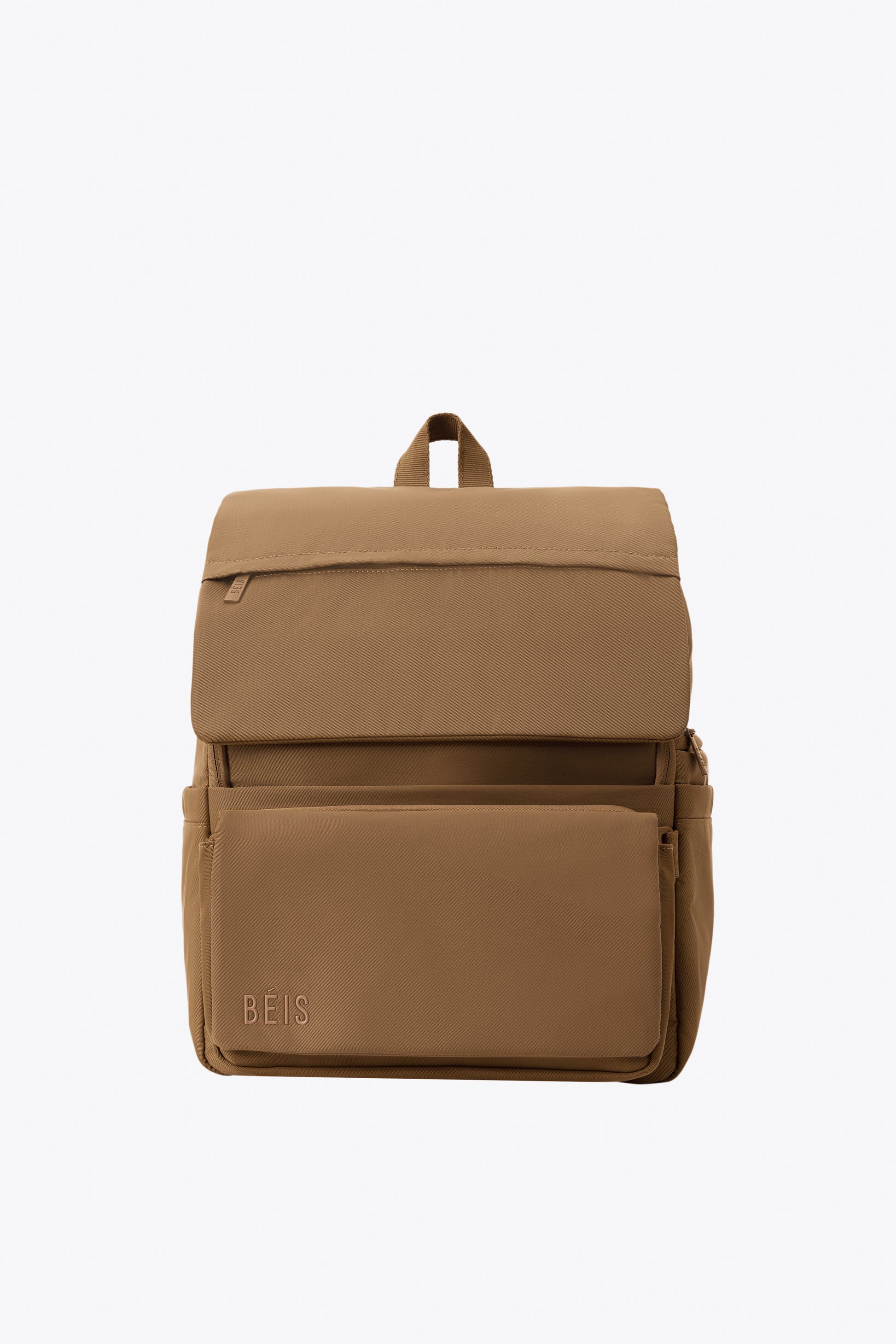 diaper bag backpack - leather BÉIS 'The Ultimate Diaper Backpack' in Camel