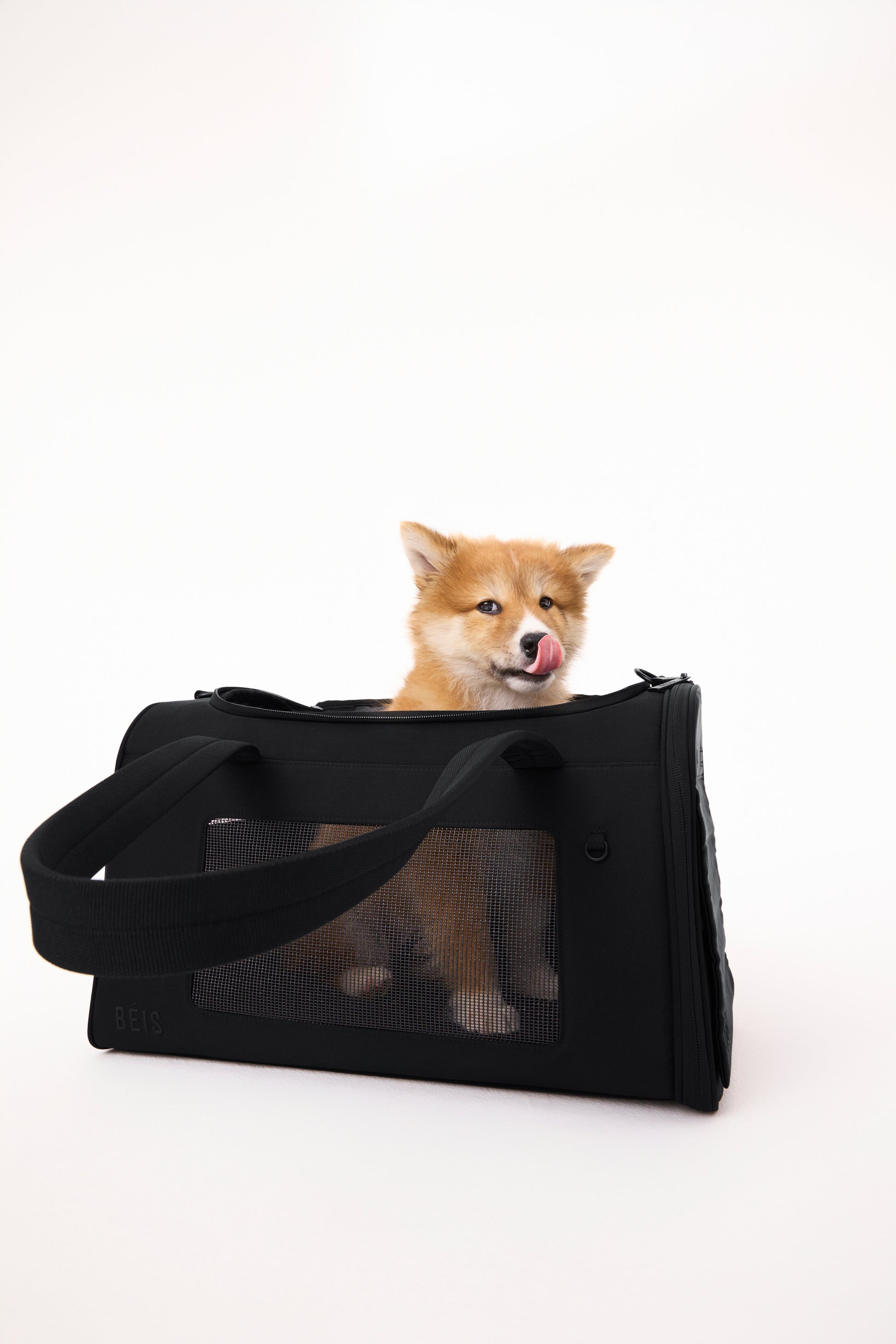 dog tote travel bag BÉIS 'The Pet Carrier' in Black