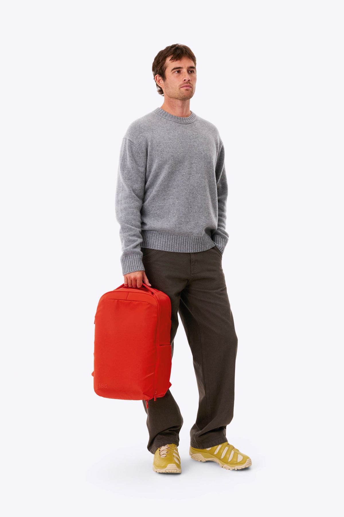 BÉIS 'The Pro Travel Backpack' in Flame - Best Flame Red Travel Backpack
