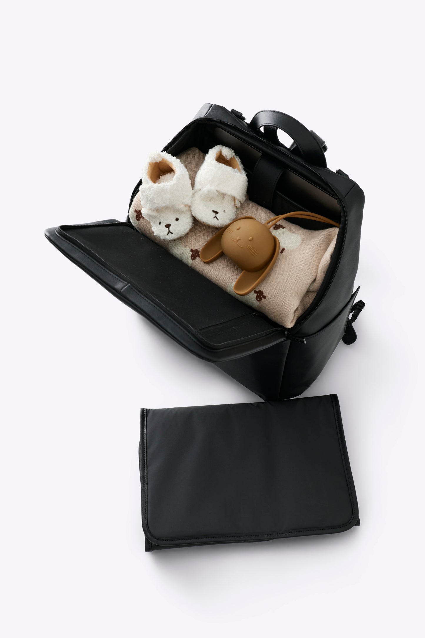 The Everyday Diaper Backpack in Black Vegan Leather