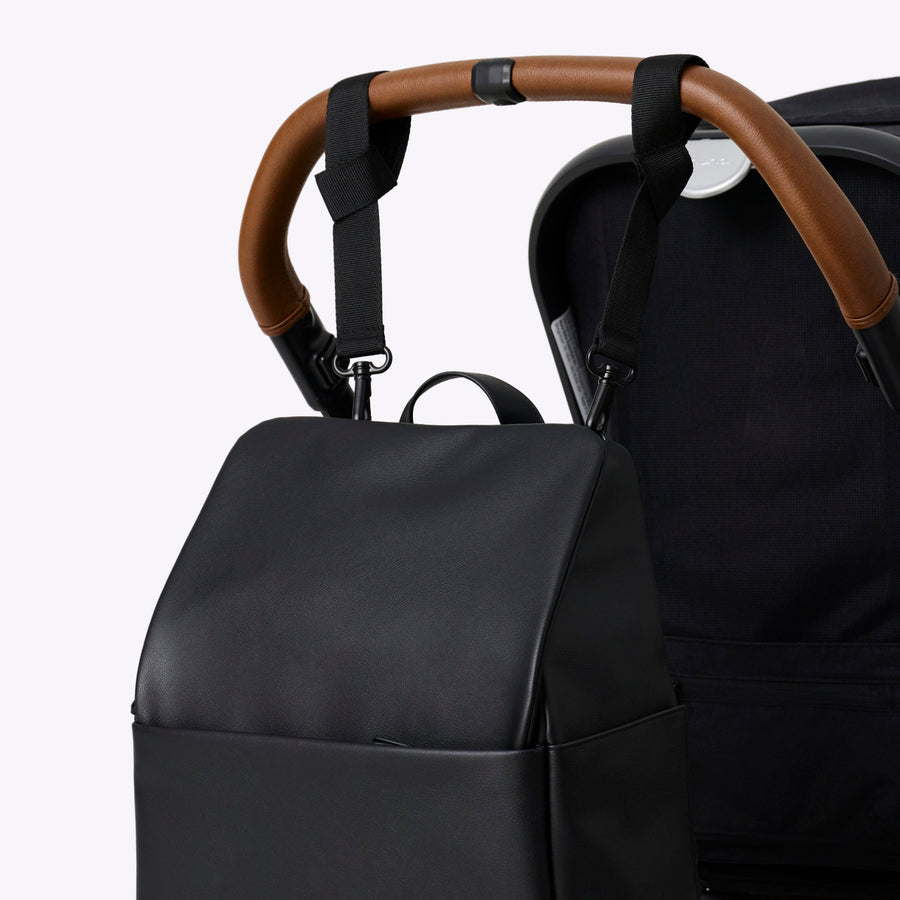 The Everyday Diaper Backpack in Black Vegan Leather