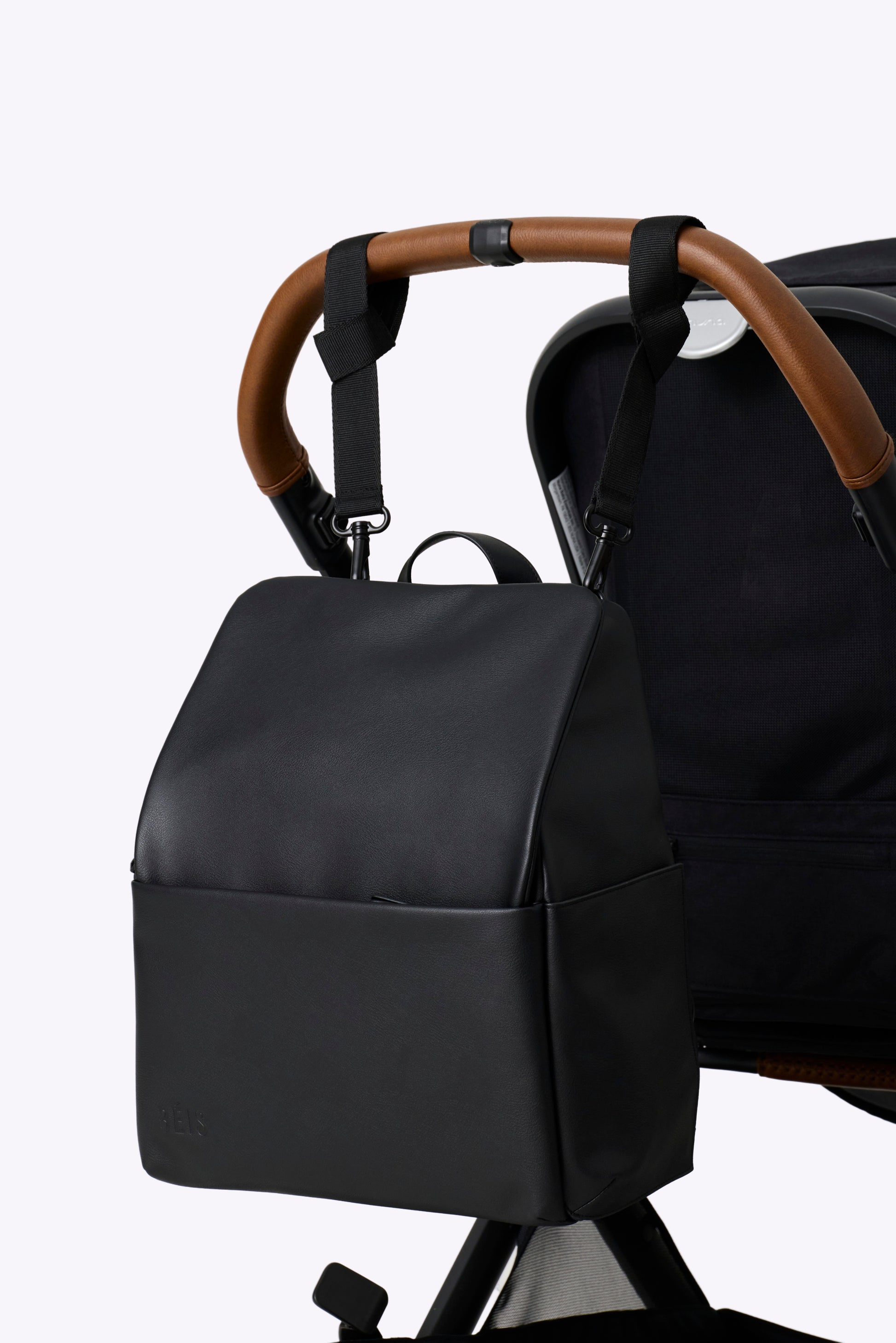 black leather backpack diaper bag The Everyday Diaper Backpack in Black Vegan Leather