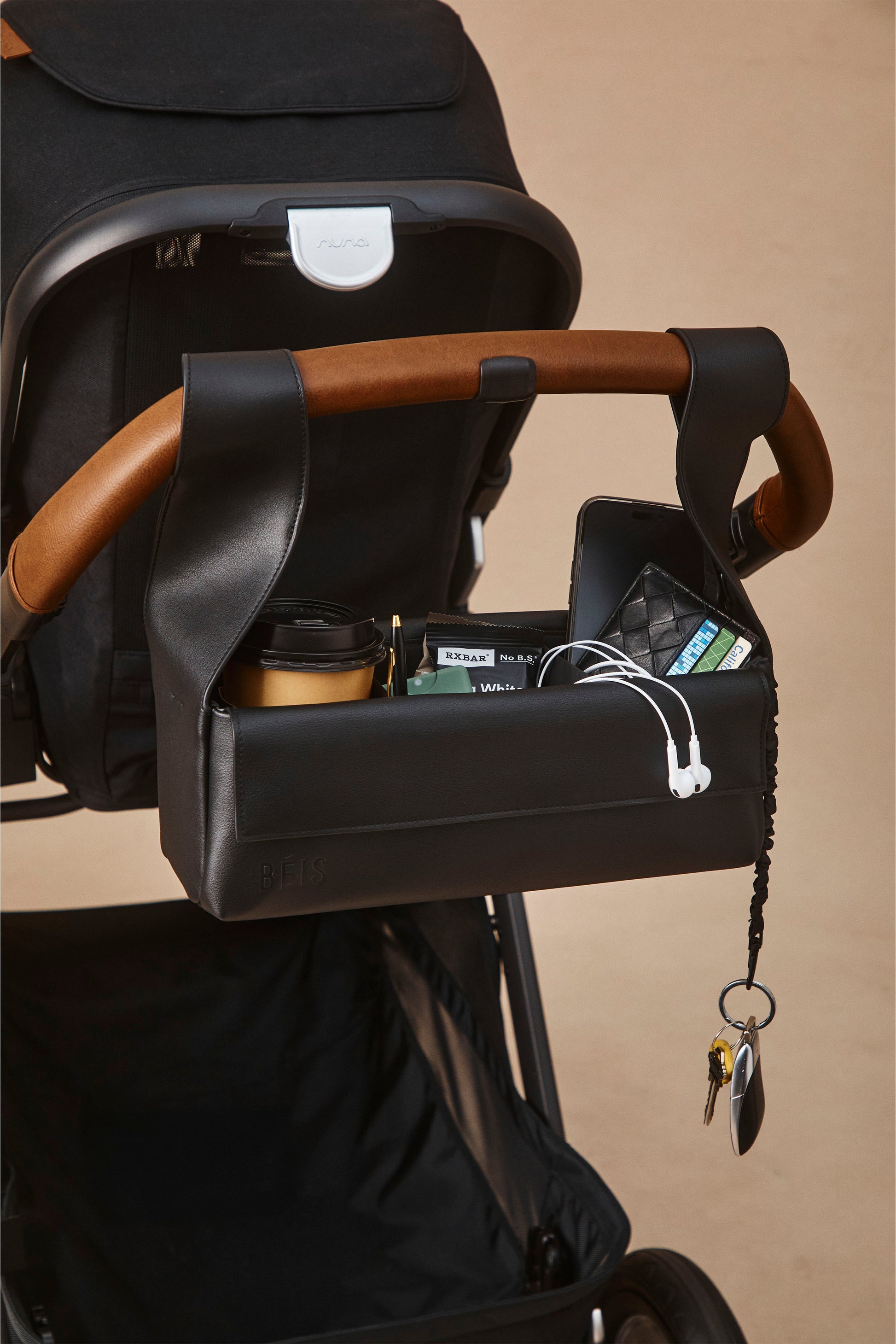 best stroller caddy for nuna BEIS Travel The Convertible Stroller Caddy in Black