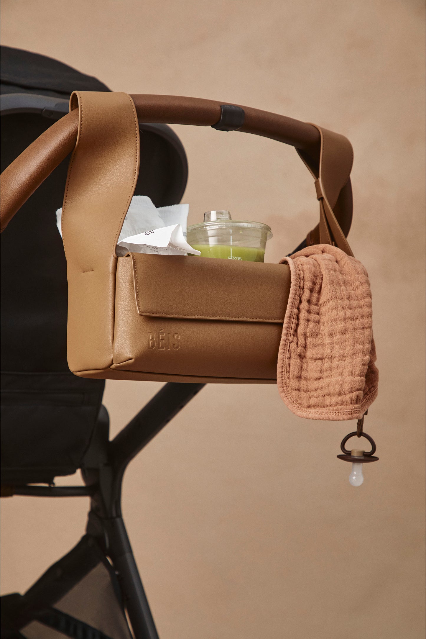 The Convertible Stroller Caddy in Camel