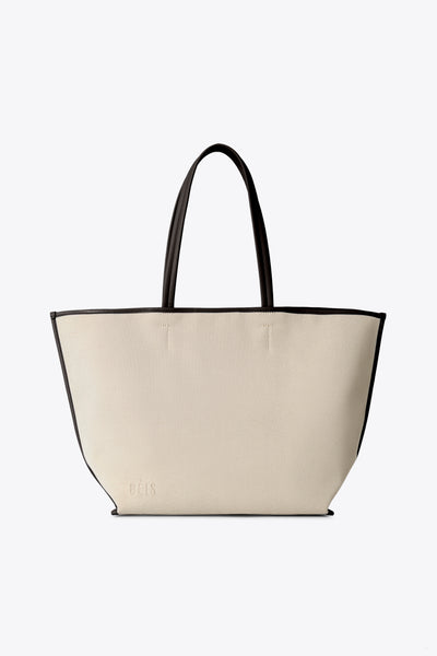 BEIS The Leather Trim Tote in Cream