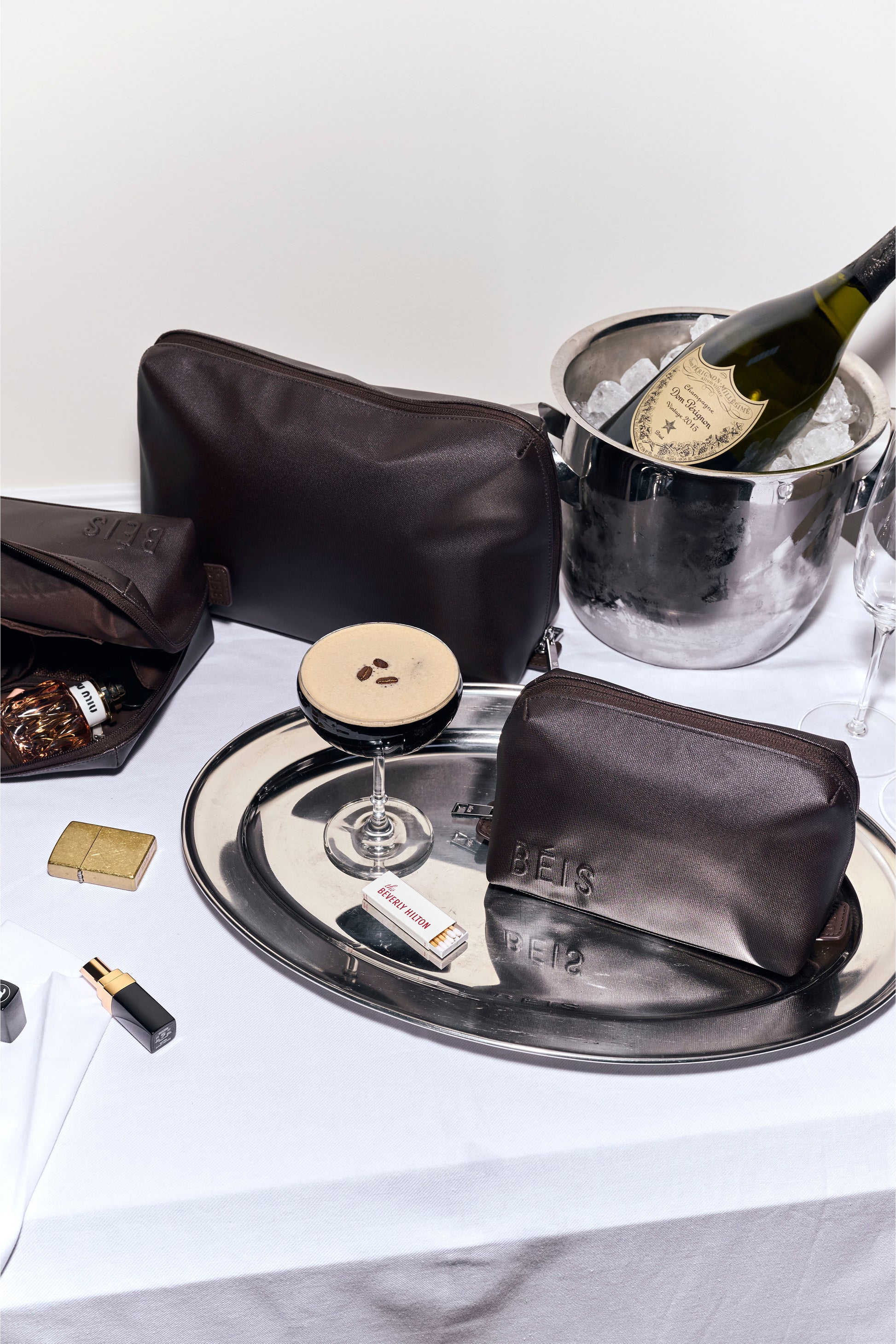 BEIS The Large Cosmetic Pouch in Espresso