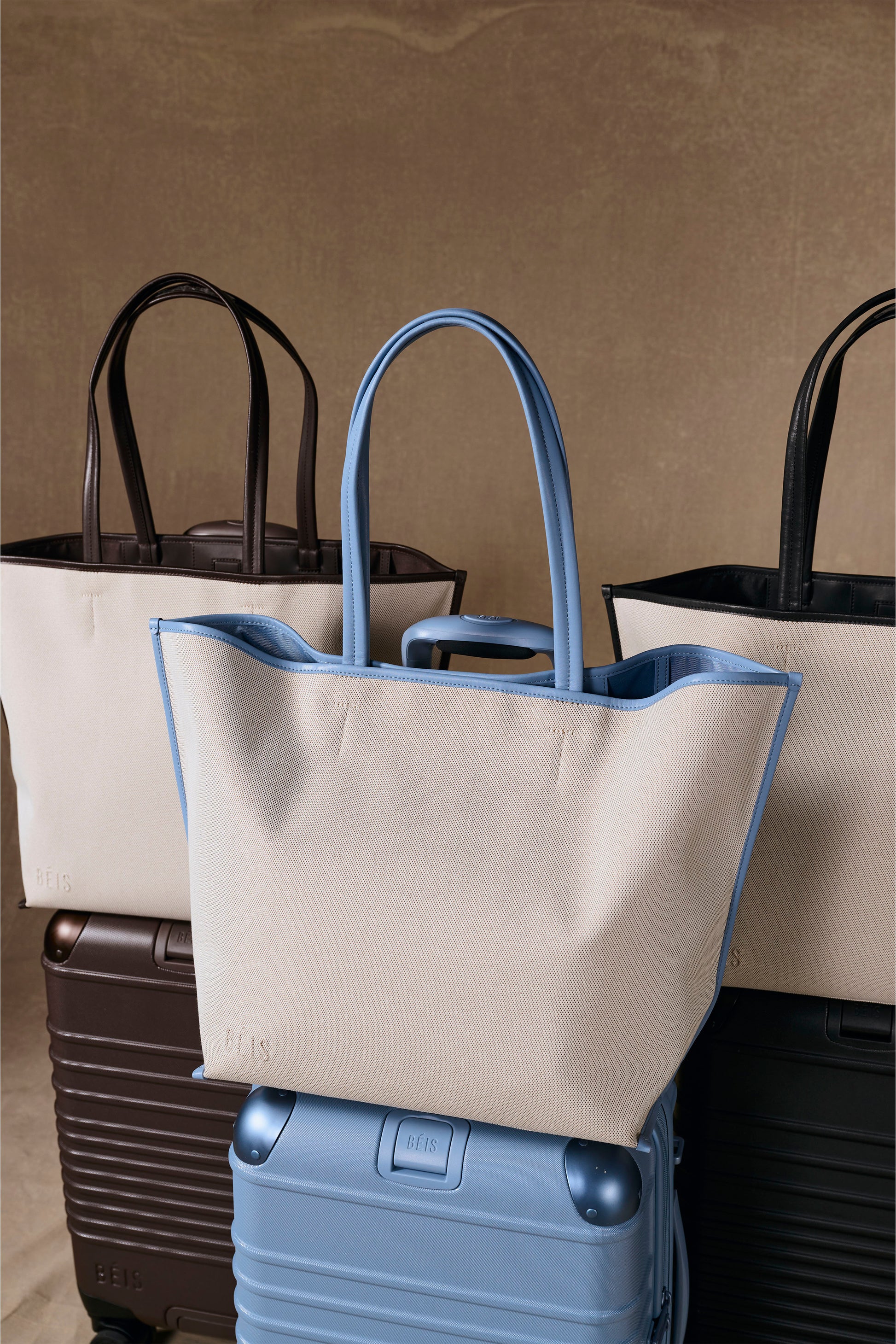 canvas tote bags for travel BEIS The Leather Trim Tote