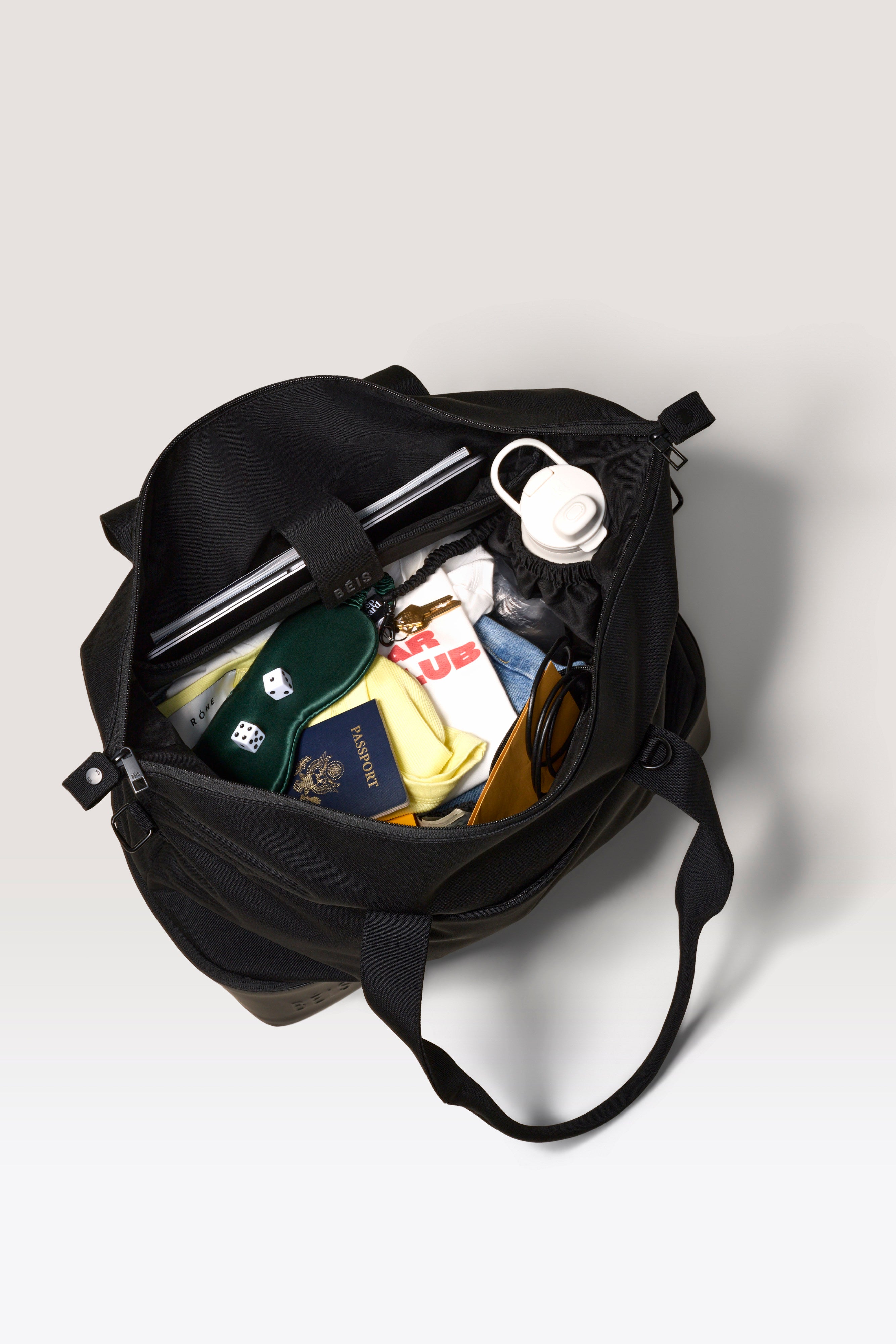 BÉIS 'The NEW Weekender' in Black - Black Weekender & Overnight Bag