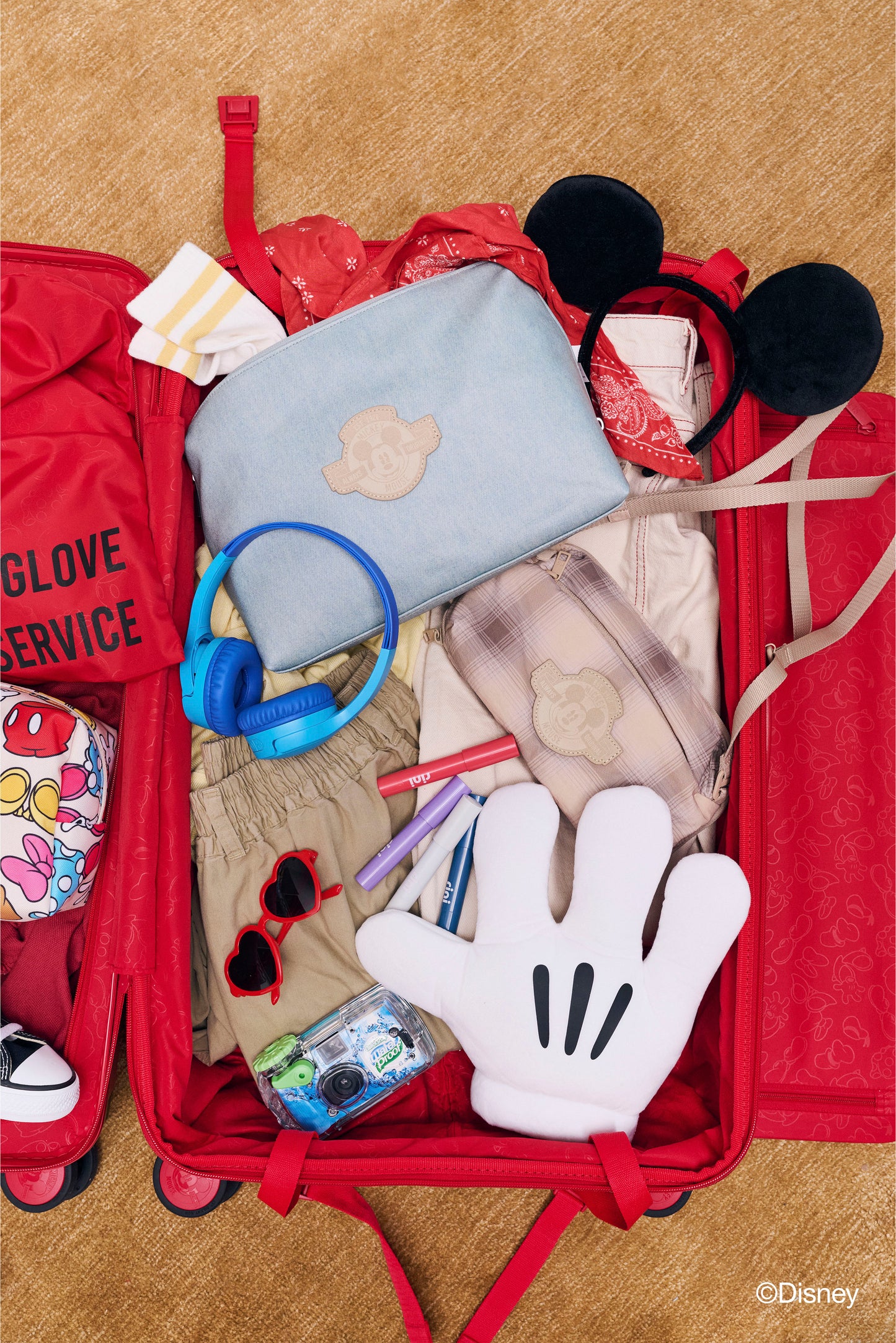 The Disney Medium Check-In Roller in Mickey Mouse Red