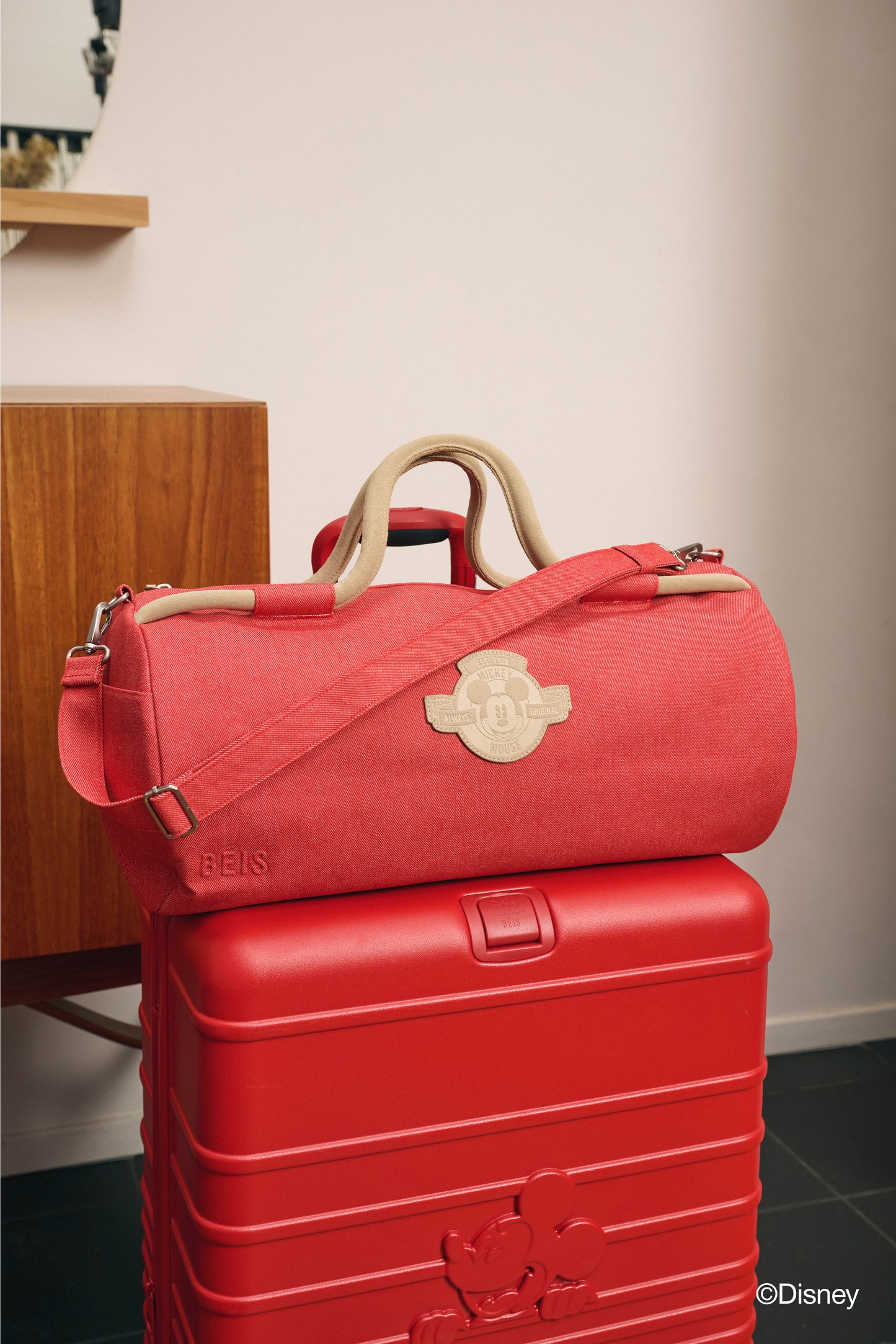 The Disney Large Duffle in Red Jeans