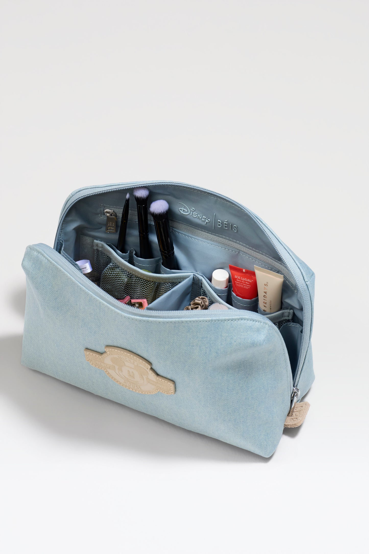BÉIS 'The Disney Medium Cosmetic Pouch in Blue Jeans' in Blue Jeans