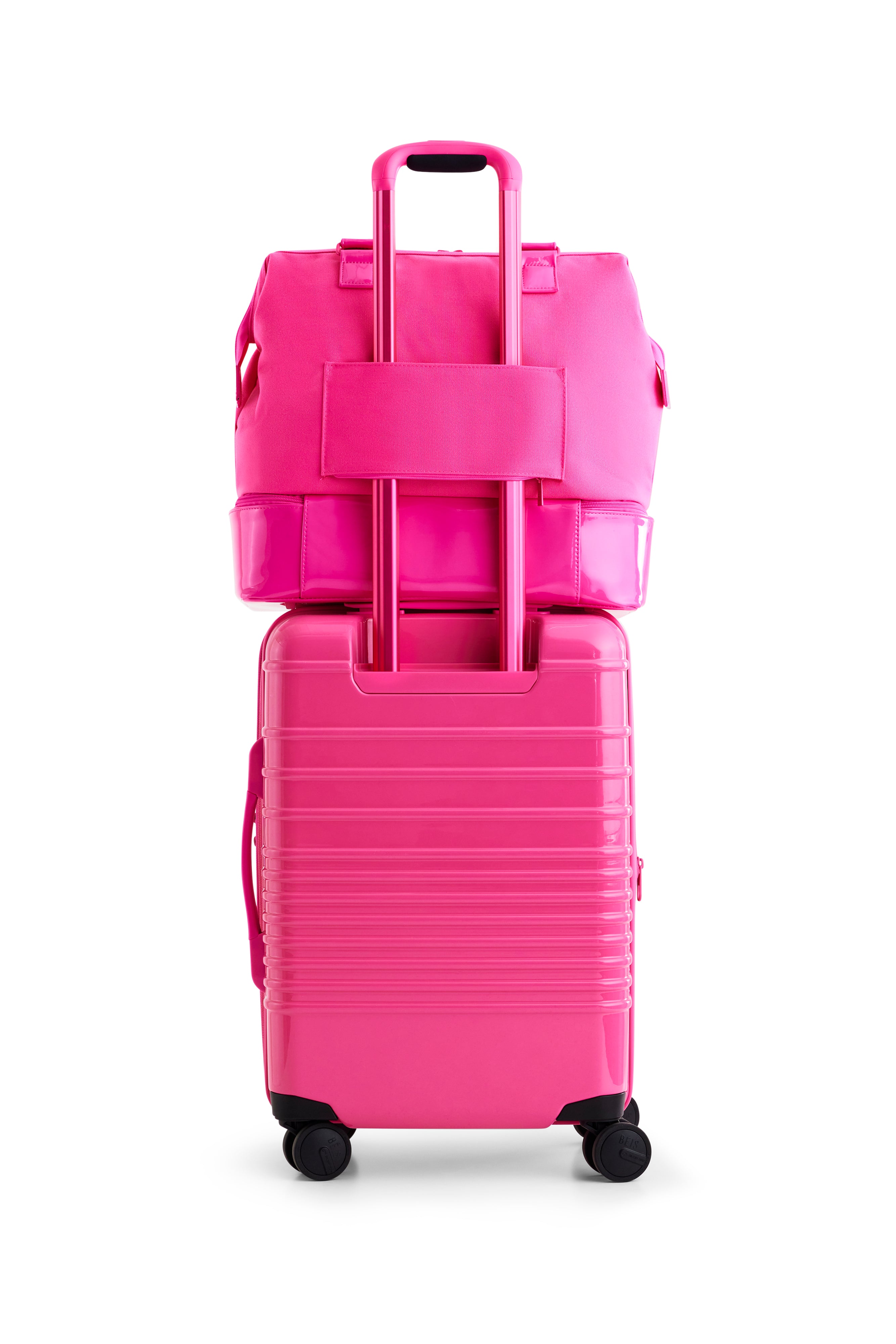 BEIS The Carry On Roller in Barbie Pink 21 Carry On Pink Luggage Suitcases