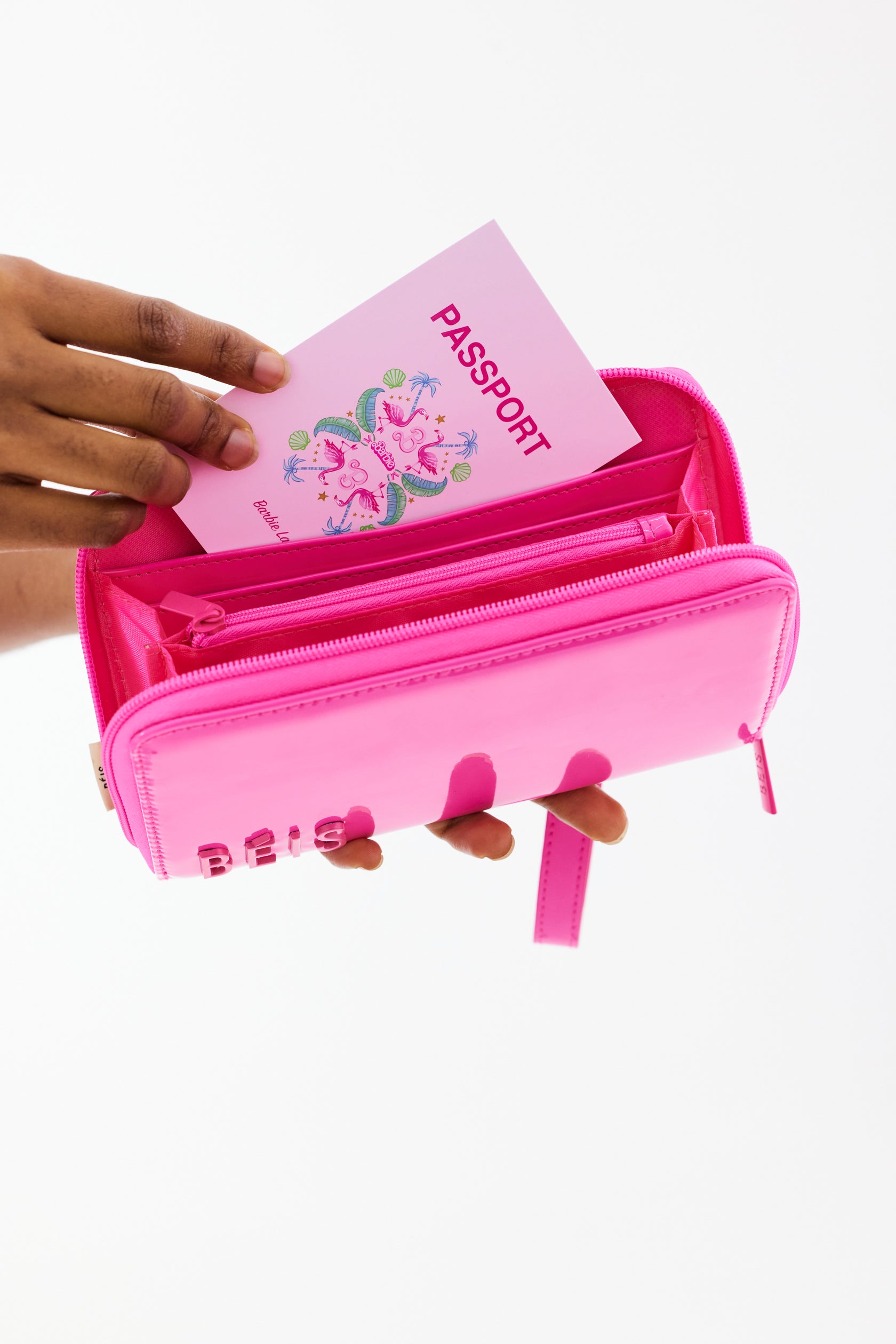 BÉIS 'The Travel Wallet' in Barbie™ Pink - Pink Travel Wallet ...