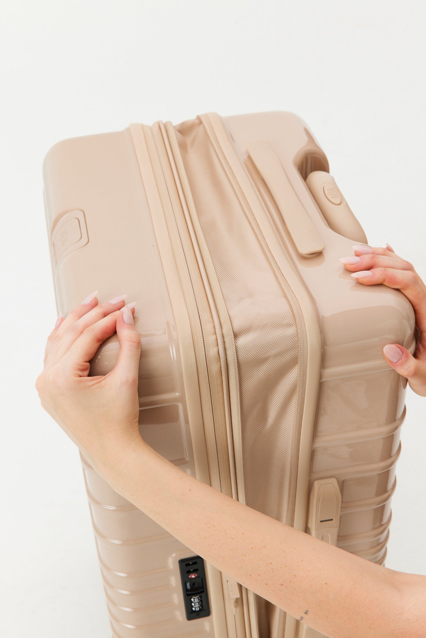 Resale The Carry-On Roller in Glossy Beige