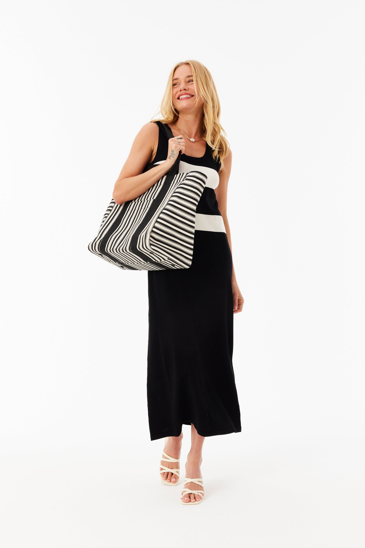 Resale The Vacation Tote in Black Stripe