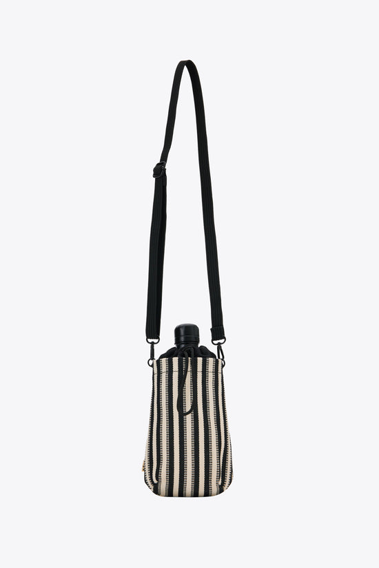 The Water Bottle Crossbody in Black Stripe