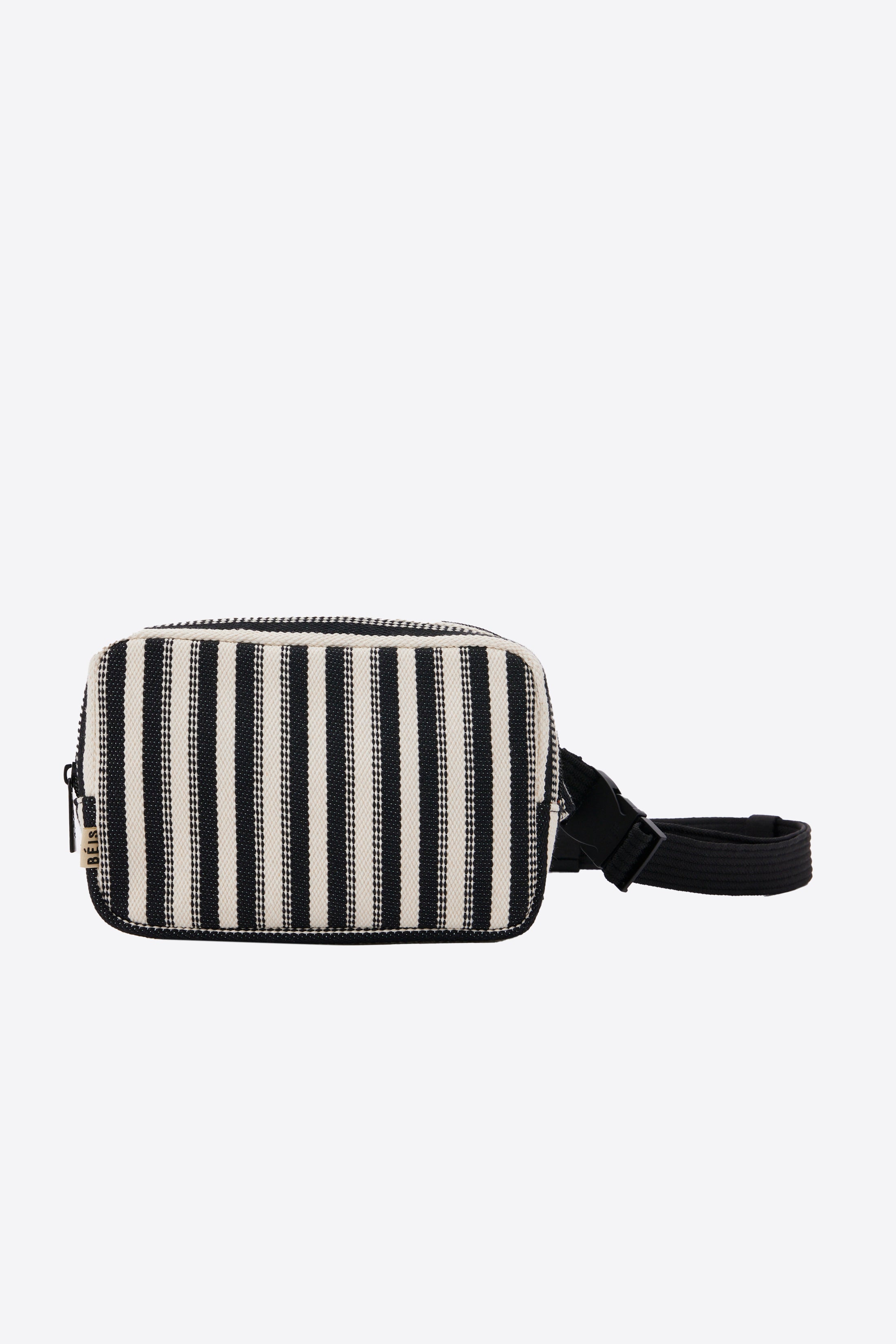 BÉIS 'The Belt Bag' in Black Stripe - Black Striped Crossbody Belt Bags ...