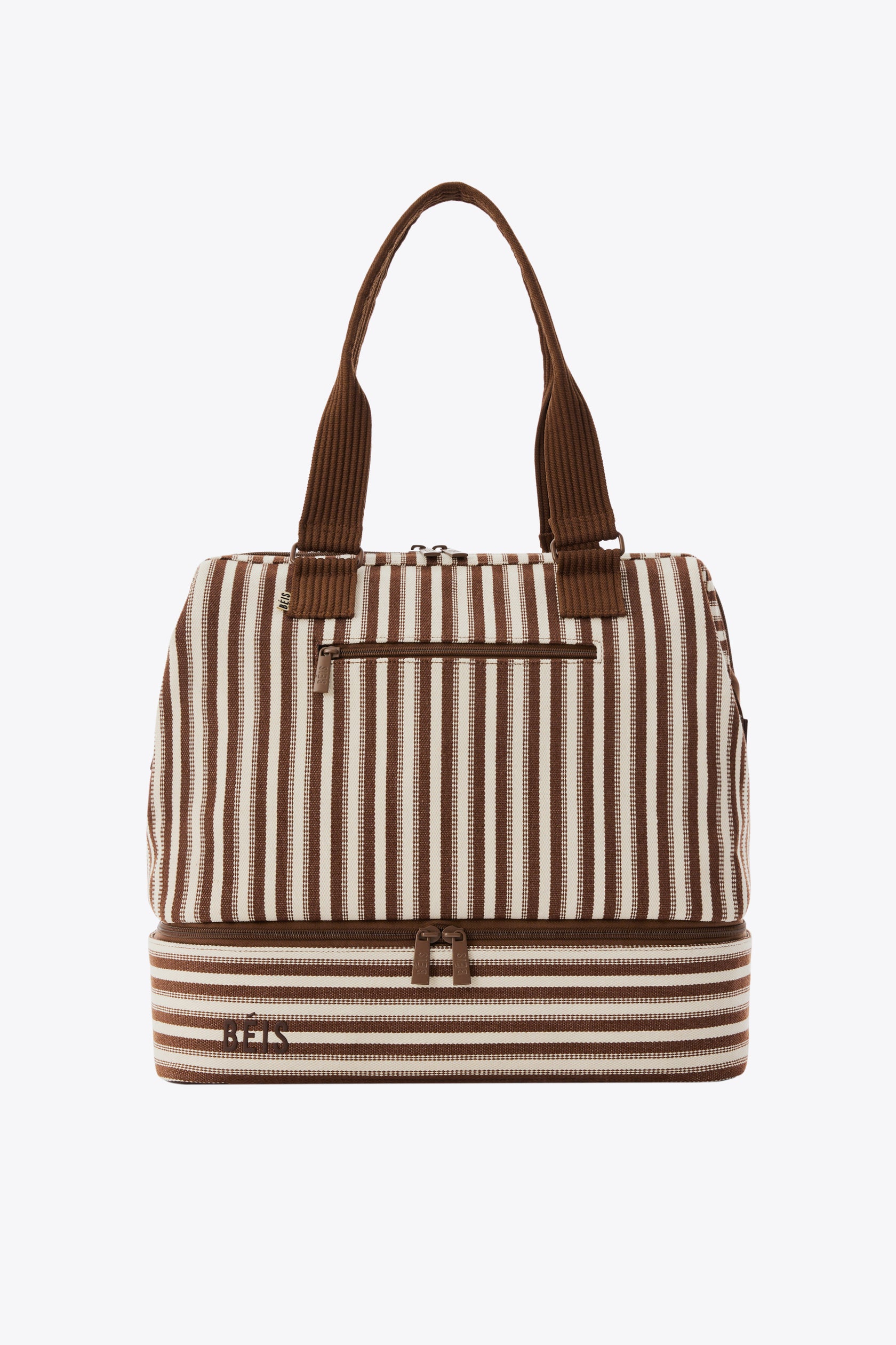 BÉIS 'The Mini Weekender' in Maple Stripe - Maple Striped Small Weekend ...