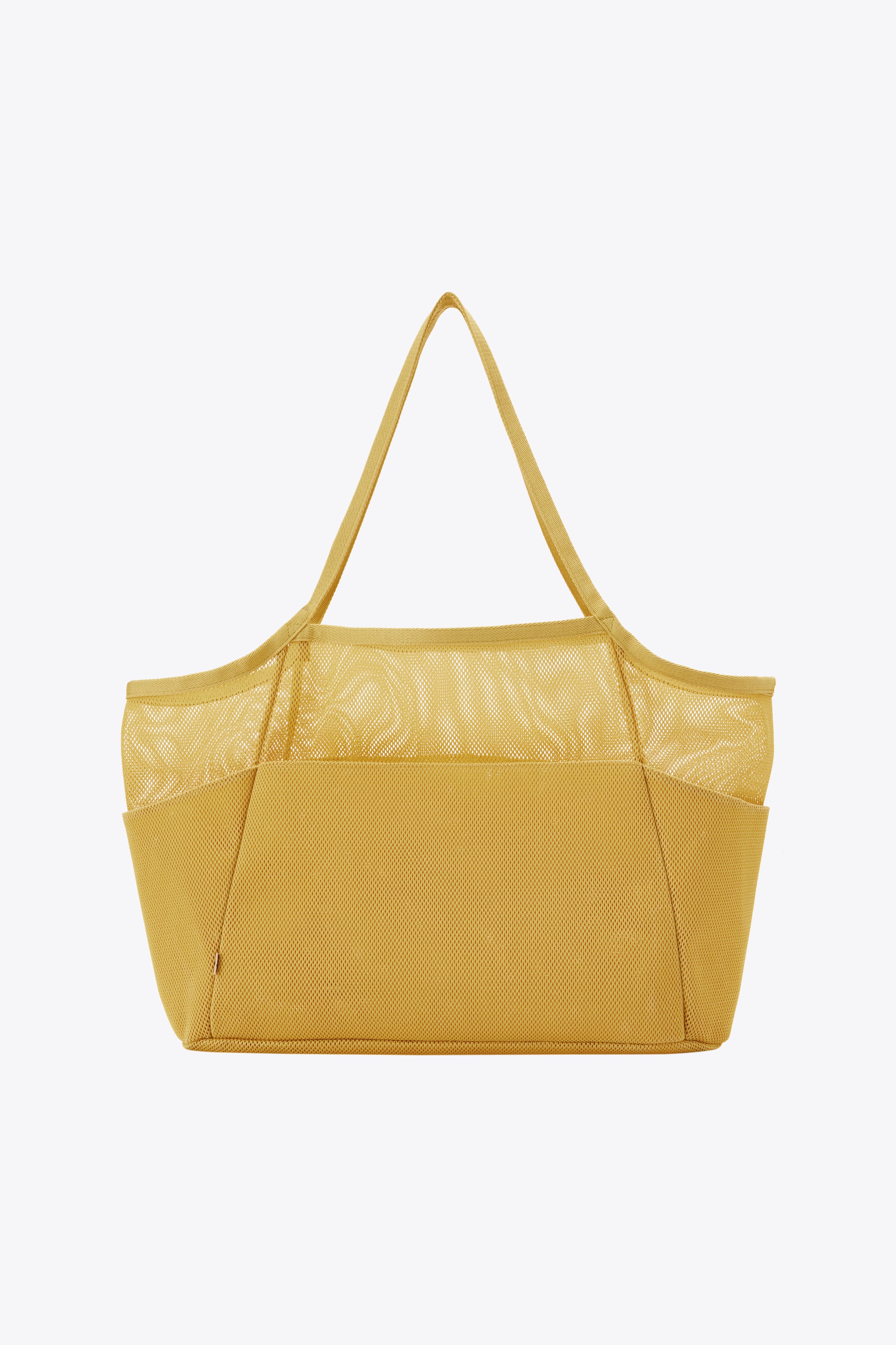 BÉIS 'The Mesh Beach Tote' in Honey - Mesh Beach Bag & Beach Tote Bag ...