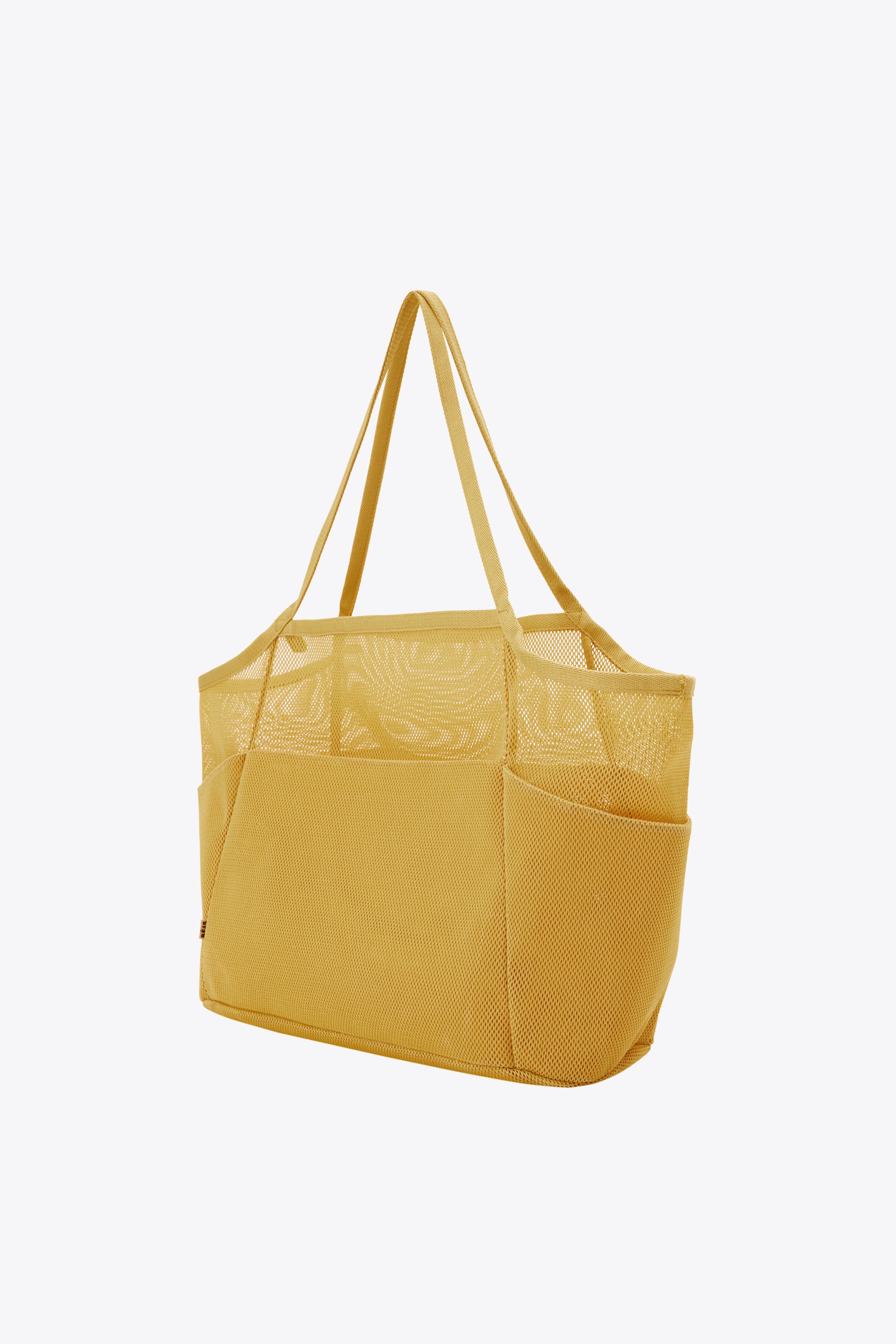 BEIS The Mesh Beach Tote in Honey Mesh Beach Bag Beach Tote Bag in Yellow